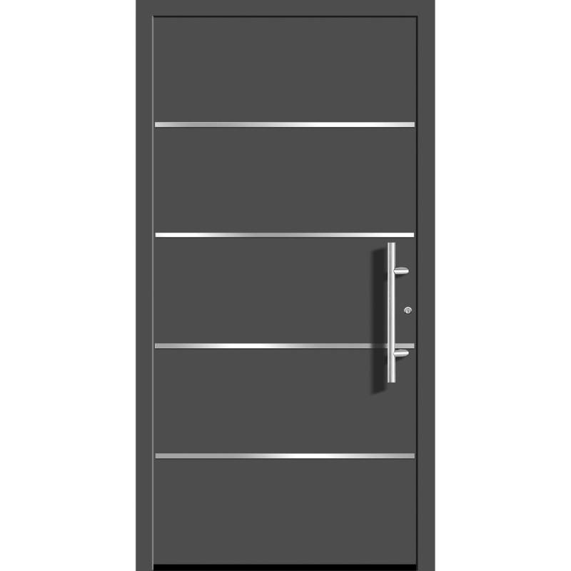 Aluminium-Haustür Modell Moderno M460/B 110 x 210 cm Anthrazit Metallic Rechts von Splendoor Moderno