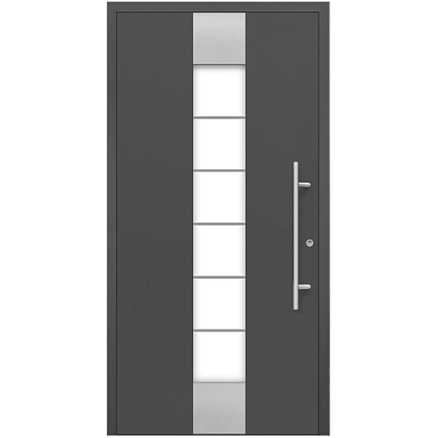 Aluminium-Haustür Moderno M310 Premium Anthrazit Metallic 110 cm x 210 cm DIN L von Splendoor Moderno