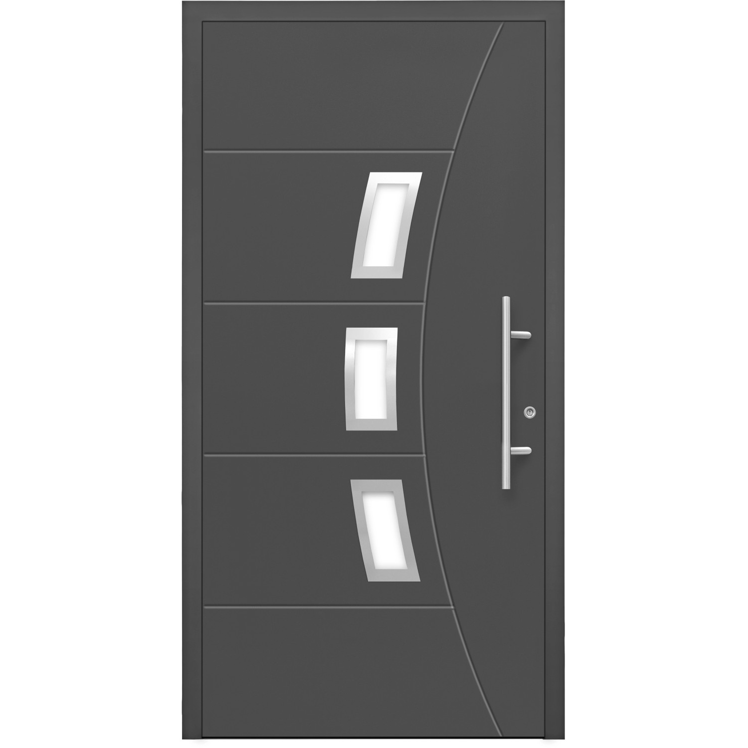 Aluminium-Haustür Moderno M320/B 110 x 210 cm Anthrazit Metallic Anschlag Rechts von Splendoor Moderno