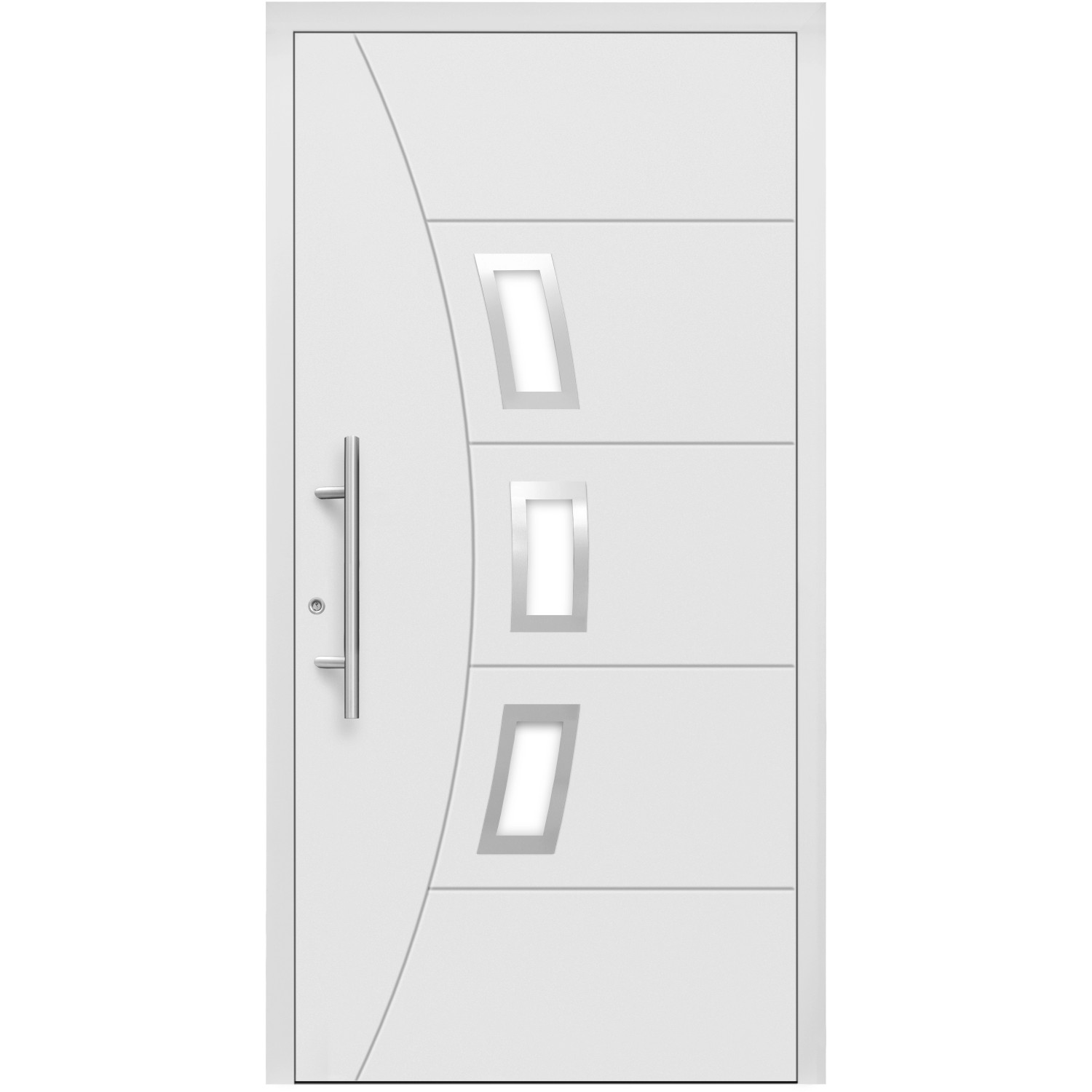 Aluminium-Haustür Moderno M320/B 110 x 210 cm Weiß Anschlag Links von Splendoor Moderno