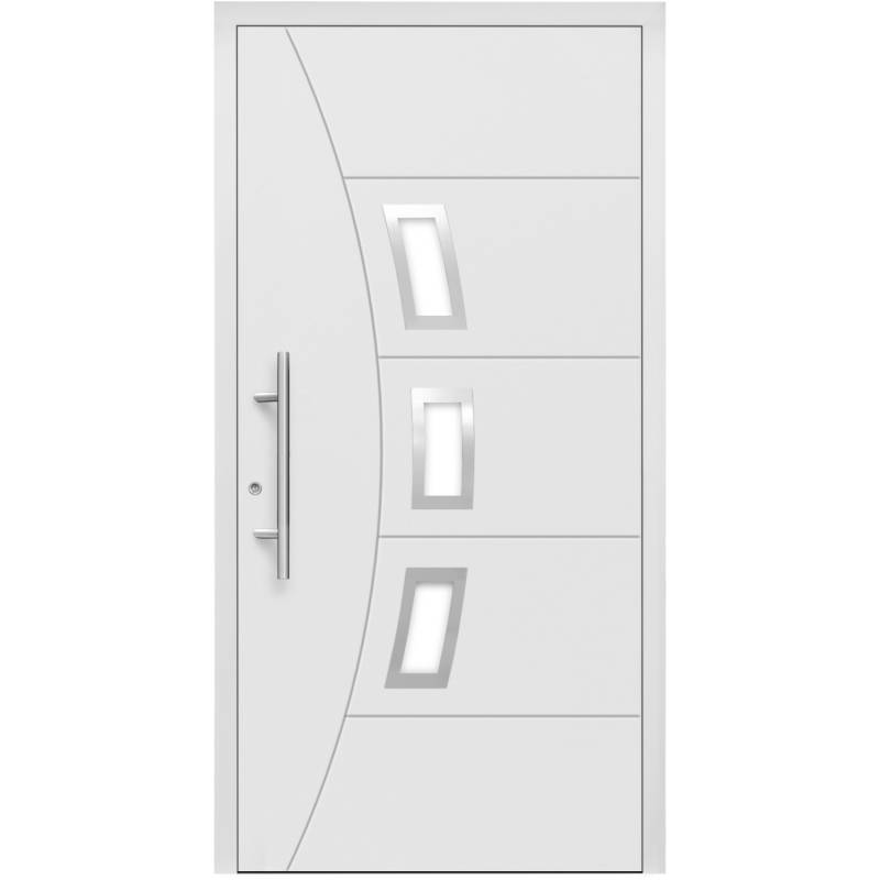 Aluminium-Haustür Moderno M320/P 110 x 210 cm Weiß Anschlag Links von Splendoor Moderno