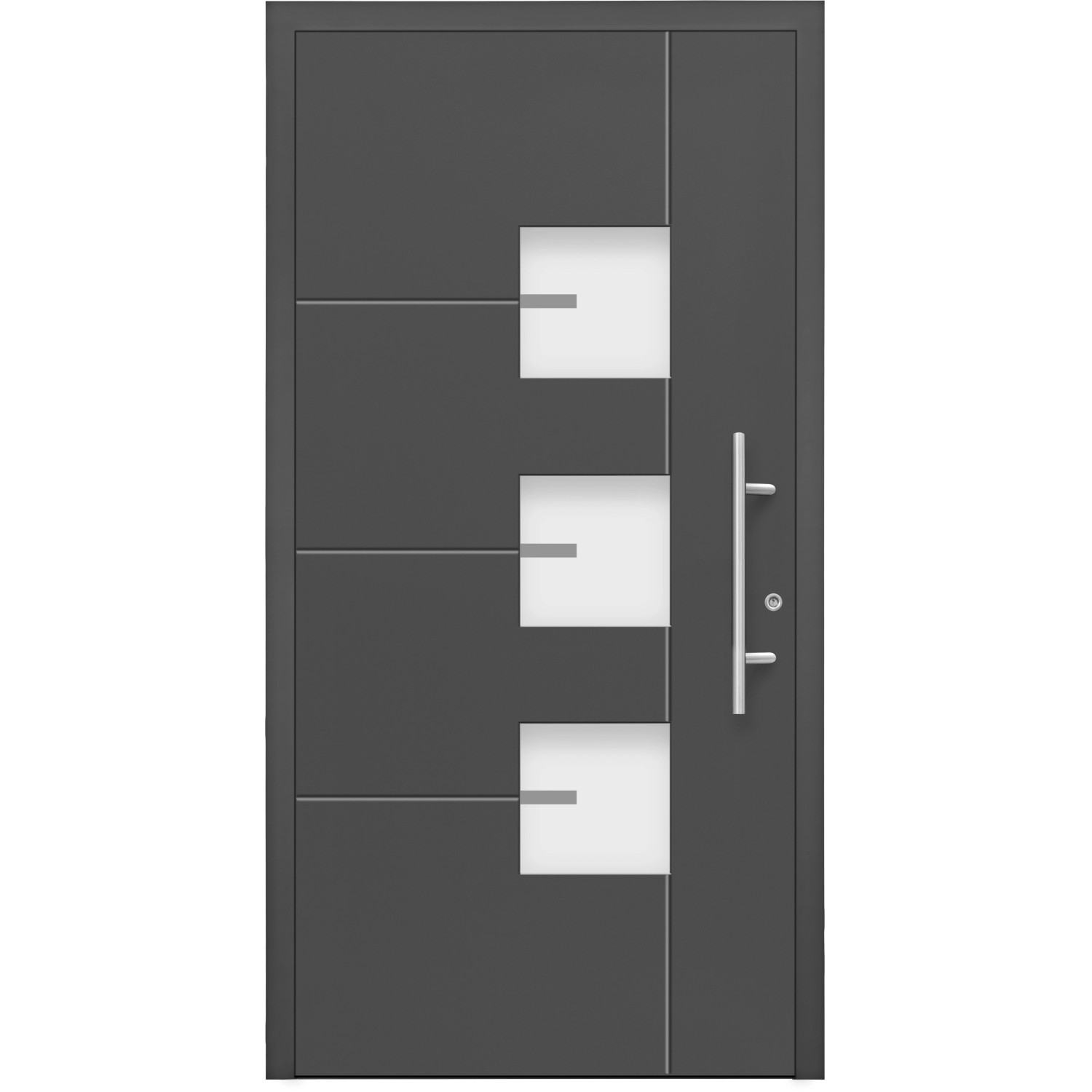 Aluminium-Haustür Moderno M330/B 110 x 210 cm Anthrazit Metallic Anschlag Rechts von Splendoor Moderno