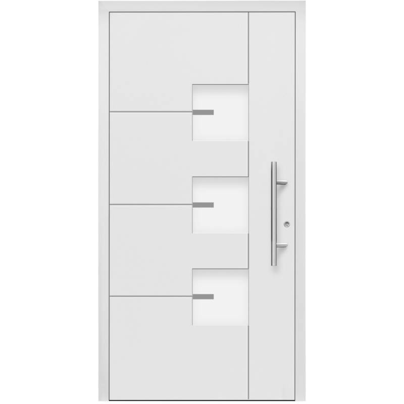 Aluminium-Haustür Moderno M330/B 110 x 210 cm Weiß Anschlag Rechts von Splendoor Moderno