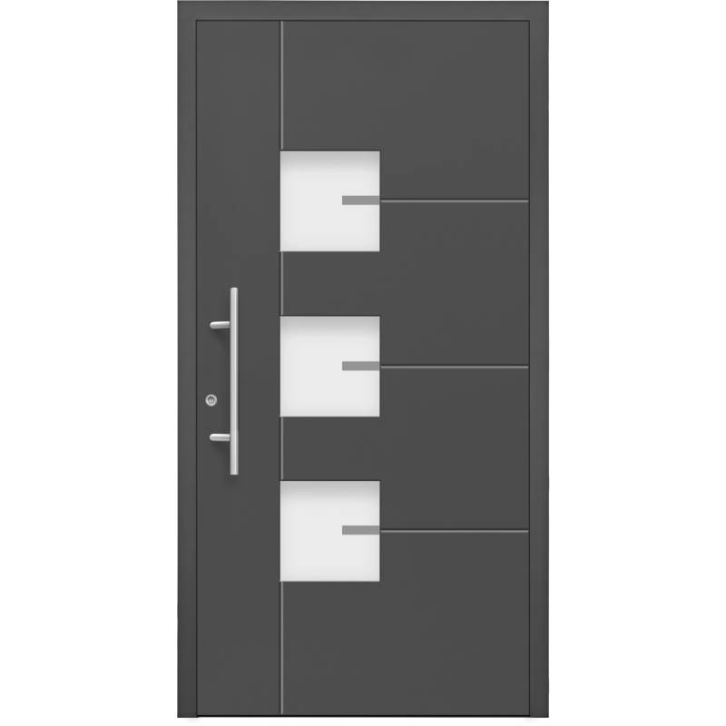 Aluminium-Haustür Moderno M330/P 110 x 210 cm Anthrazit Metallic Anschlag Links von Splendoor Moderno
