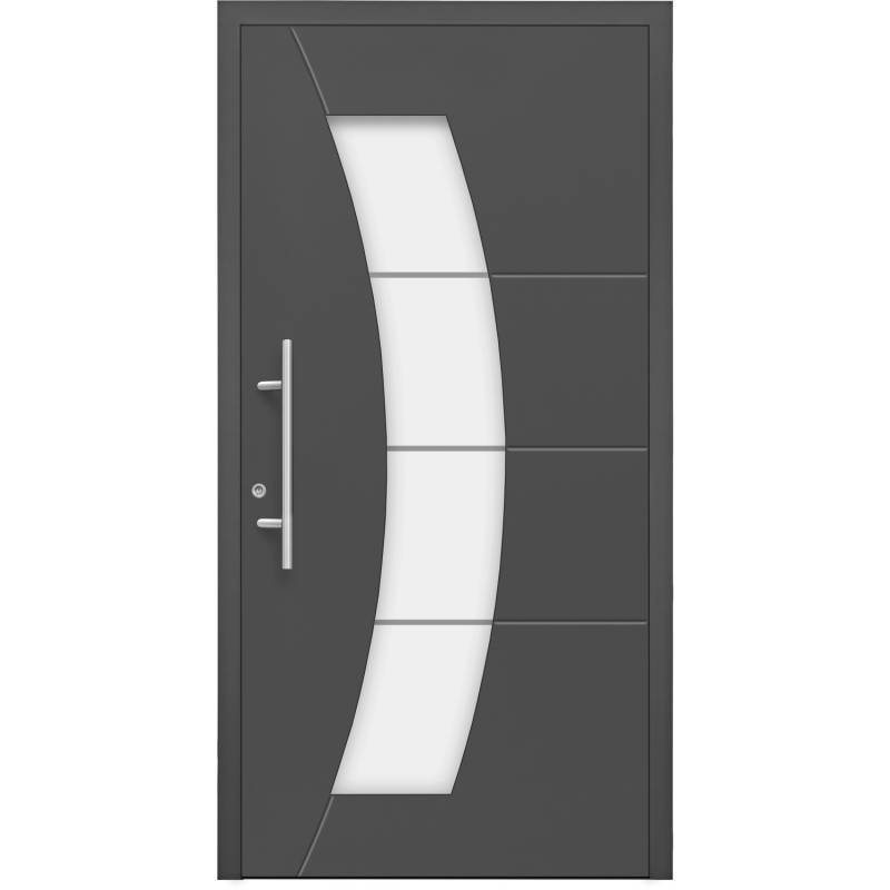 Aluminium-Haustür Moderno M340/B 110 x 210 cm Anthrazit Metallic Anschlag Links von Splendoor Moderno