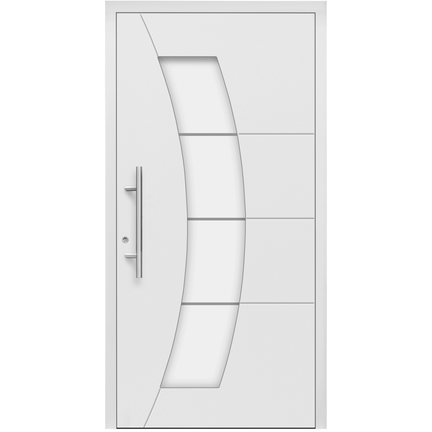 Aluminium-Haustür Moderno M340/B 110 x 210 cm Weiß Anschlag Links von Splendoor Moderno