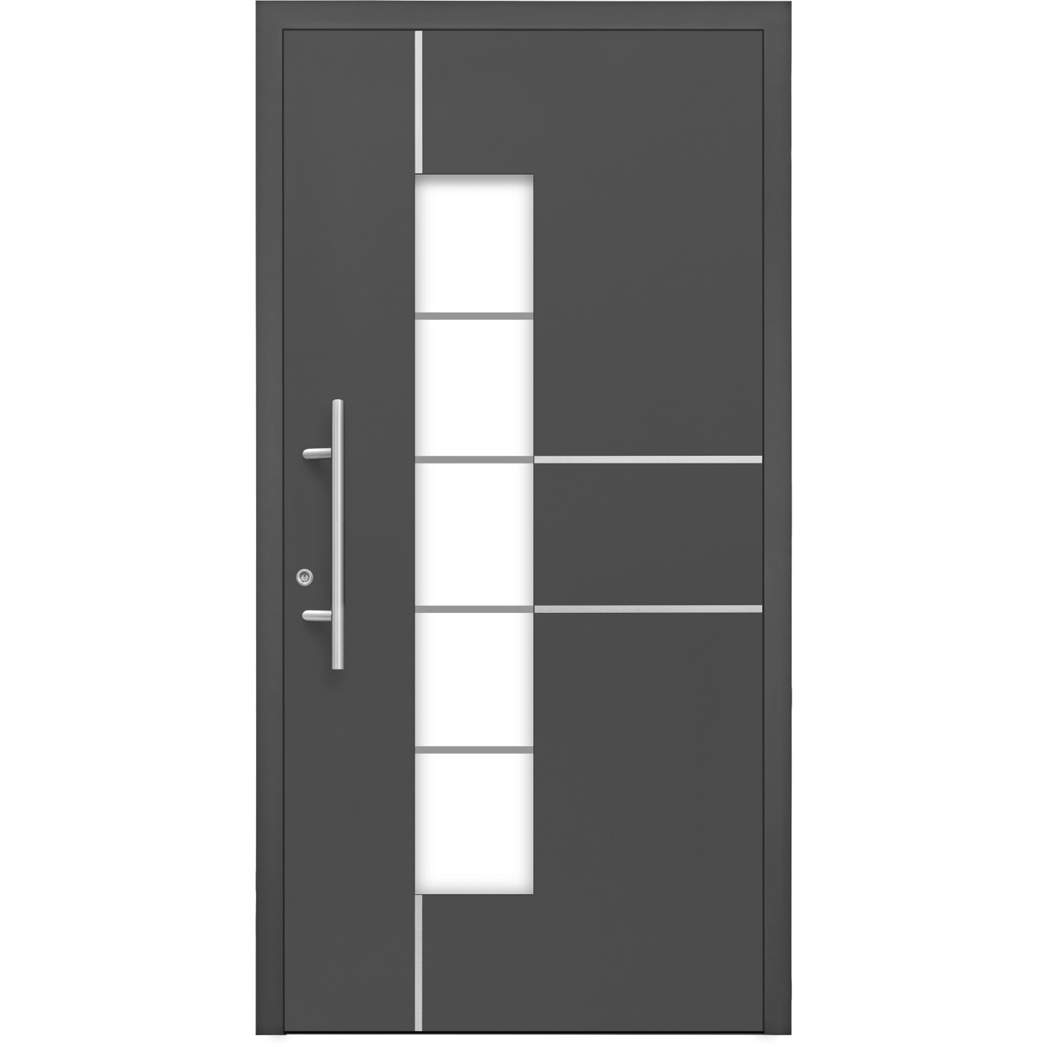 Aluminium-Haustür Moderno M360/P 110 x 210 cm Anthrazit Metallic Anschlag Links von Splendoor Moderno