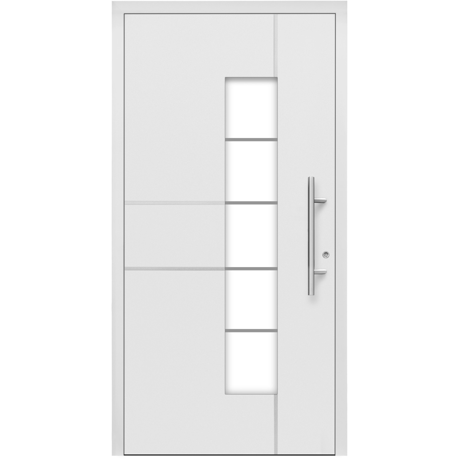 Aluminium-Haustür Moderno M360/P 110 x 210 cm Weiß Anschlag Rechts von Splendoor Moderno