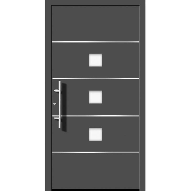 Aluminium-Haustür Moderno M370/B 110 x 210 cm Anthrazit Metallic Anschlag Links von Splendoor Moderno