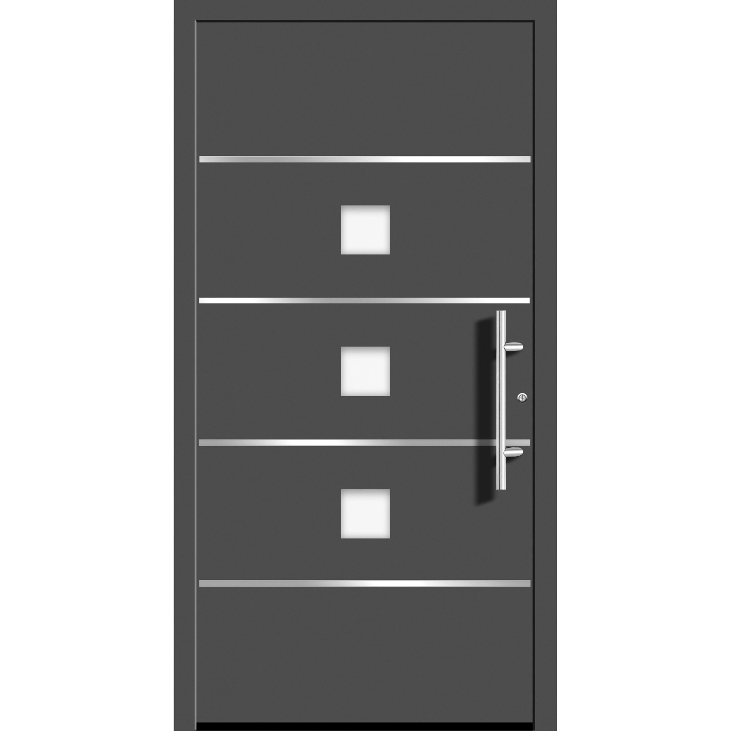 Aluminium-Haustür Moderno M370/B 110 x 210 cm Anthrazit Metallic Anschlag Rechts von Splendoor Moderno