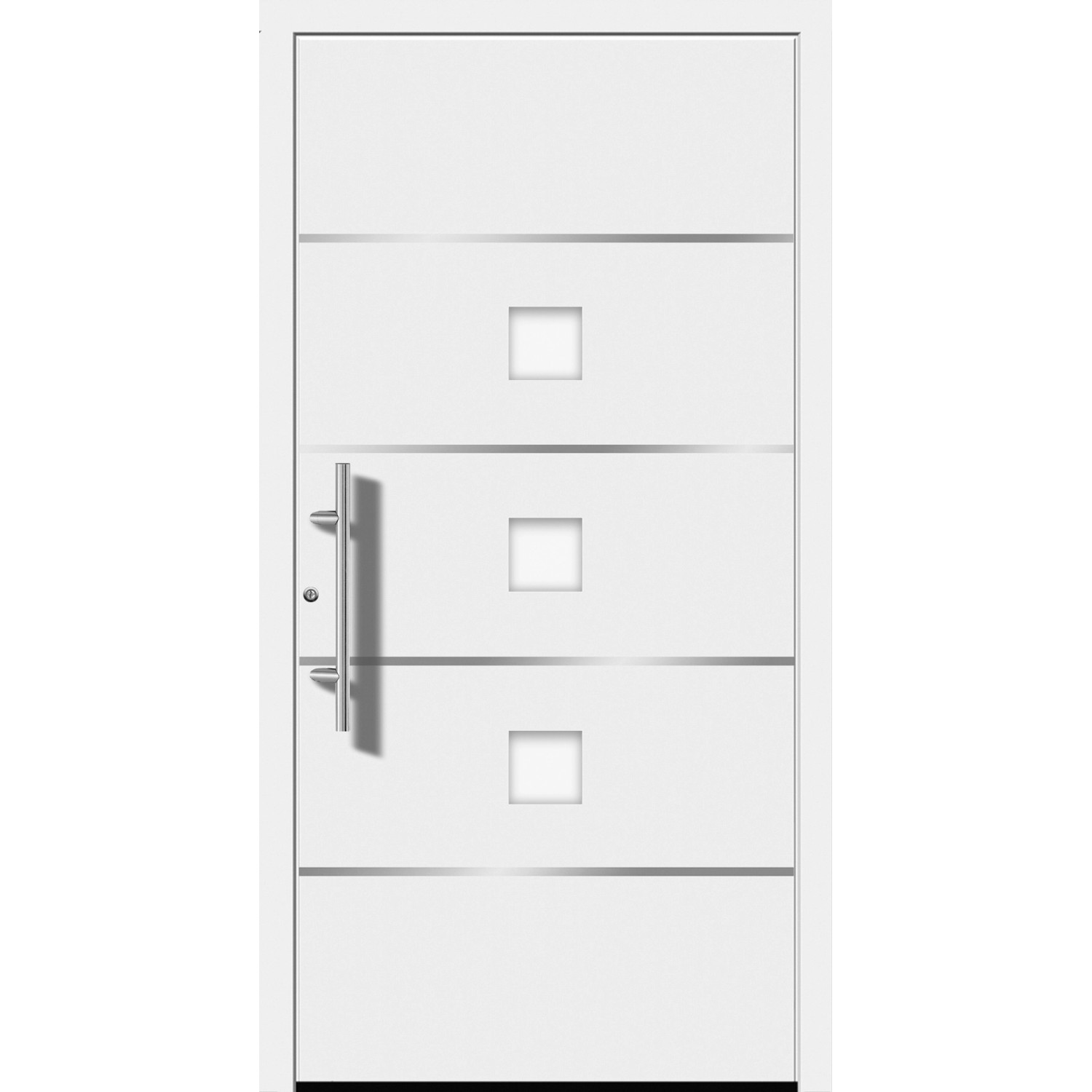 Aluminium-Haustür Moderno M370/B 110 x 210 cm Weiß Anschlag Links von Splendoor Moderno