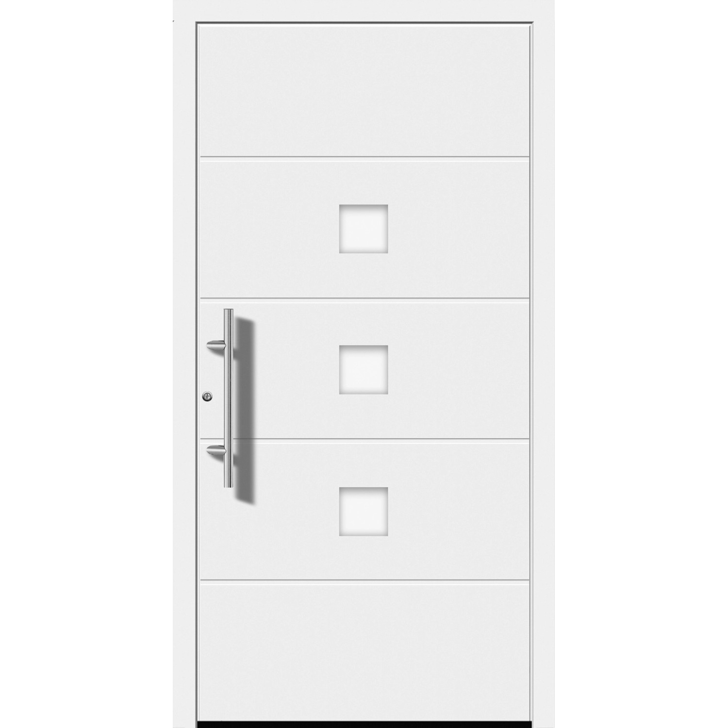 Aluminium-Haustür Moderno M380/P 110 x 210 cm Weiß Anschlag Links von Splendoor Moderno