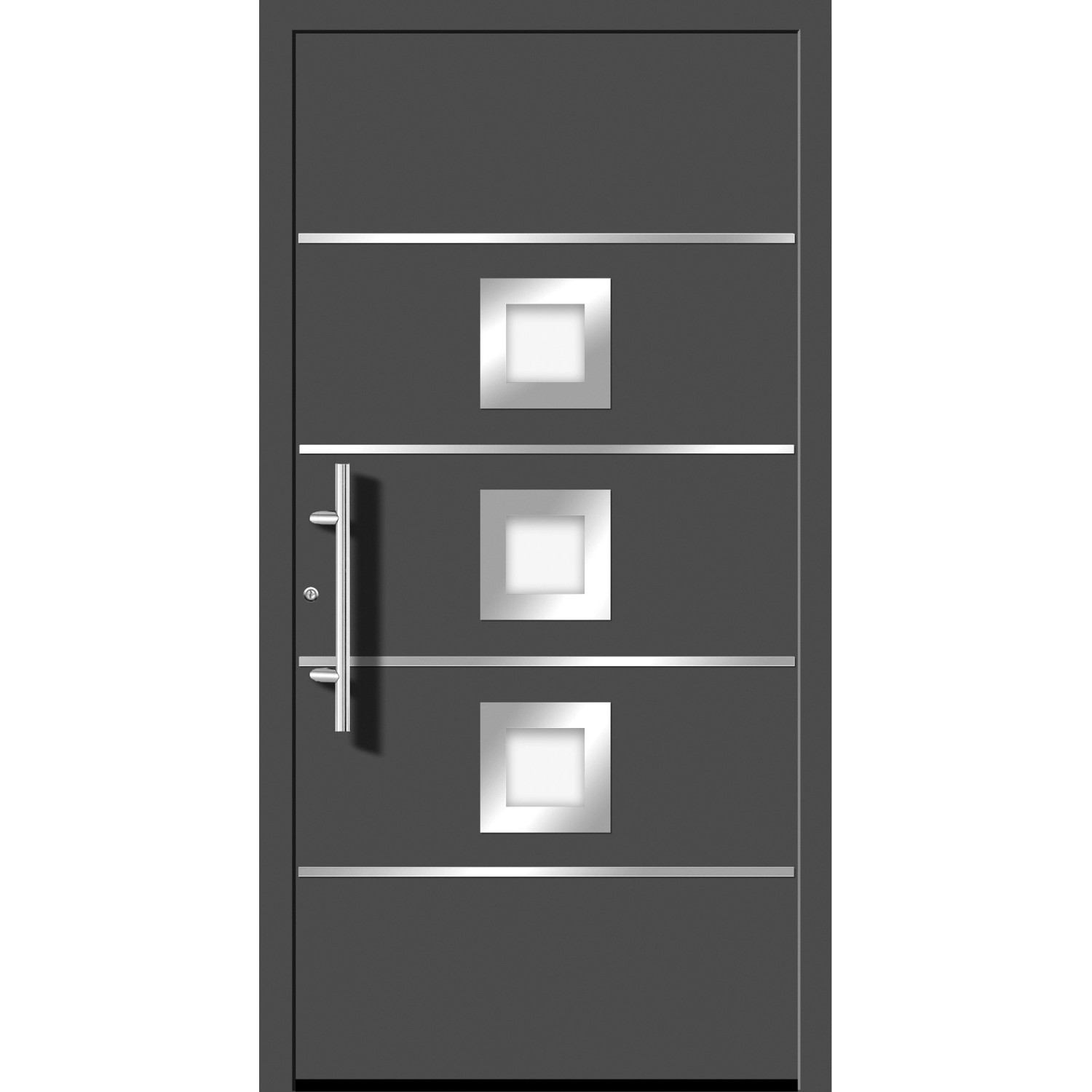 Aluminium-Haustür Moderno M390/P 110 x 210 cm Anthrazit Metallic Anschlag Links von Splendoor Moderno