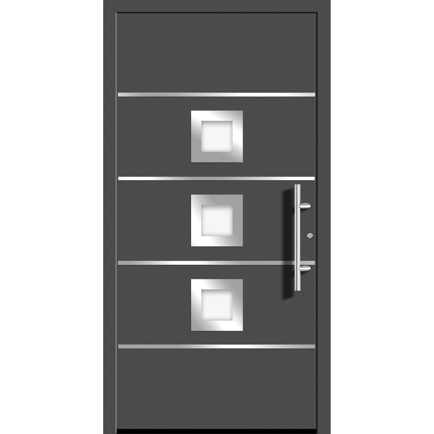 Aluminium-Haustür Moderno M390/P 110 x 210 cm Anthrazit Metallic Anschlag Rechts von Splendoor Moderno