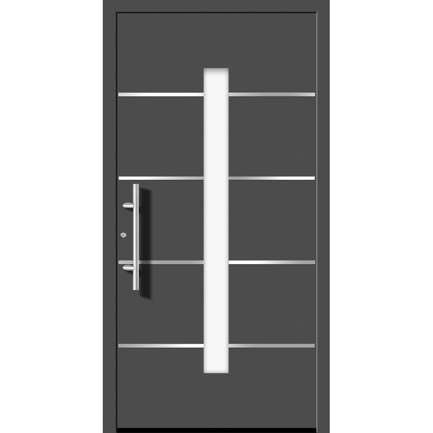 Aluminium-Haustür Moderno M400/B 110 x 210 cm Anthrazit Metallic Anschlag Links von Splendoor Moderno