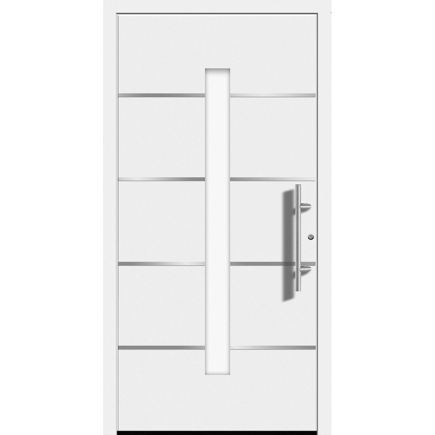 Aluminium-Haustür Moderno M400/P 110 x 210 cm Weiß Anschlag Rechts von Splendoor Moderno