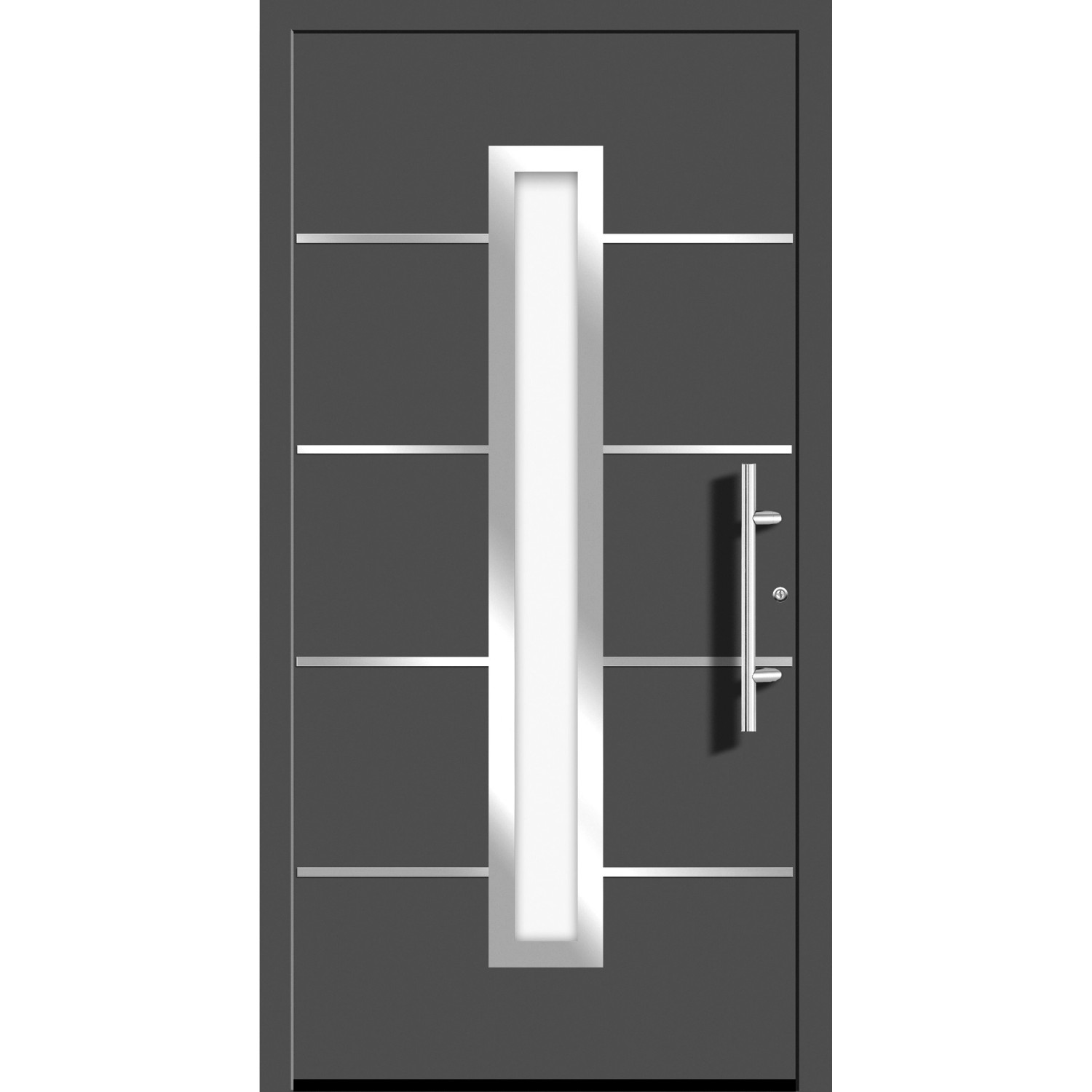 Aluminium-Haustür Moderno M410/B 110 x 210 cm Anthrazit Metallic Anschlag Rechts von Splendoor Moderno