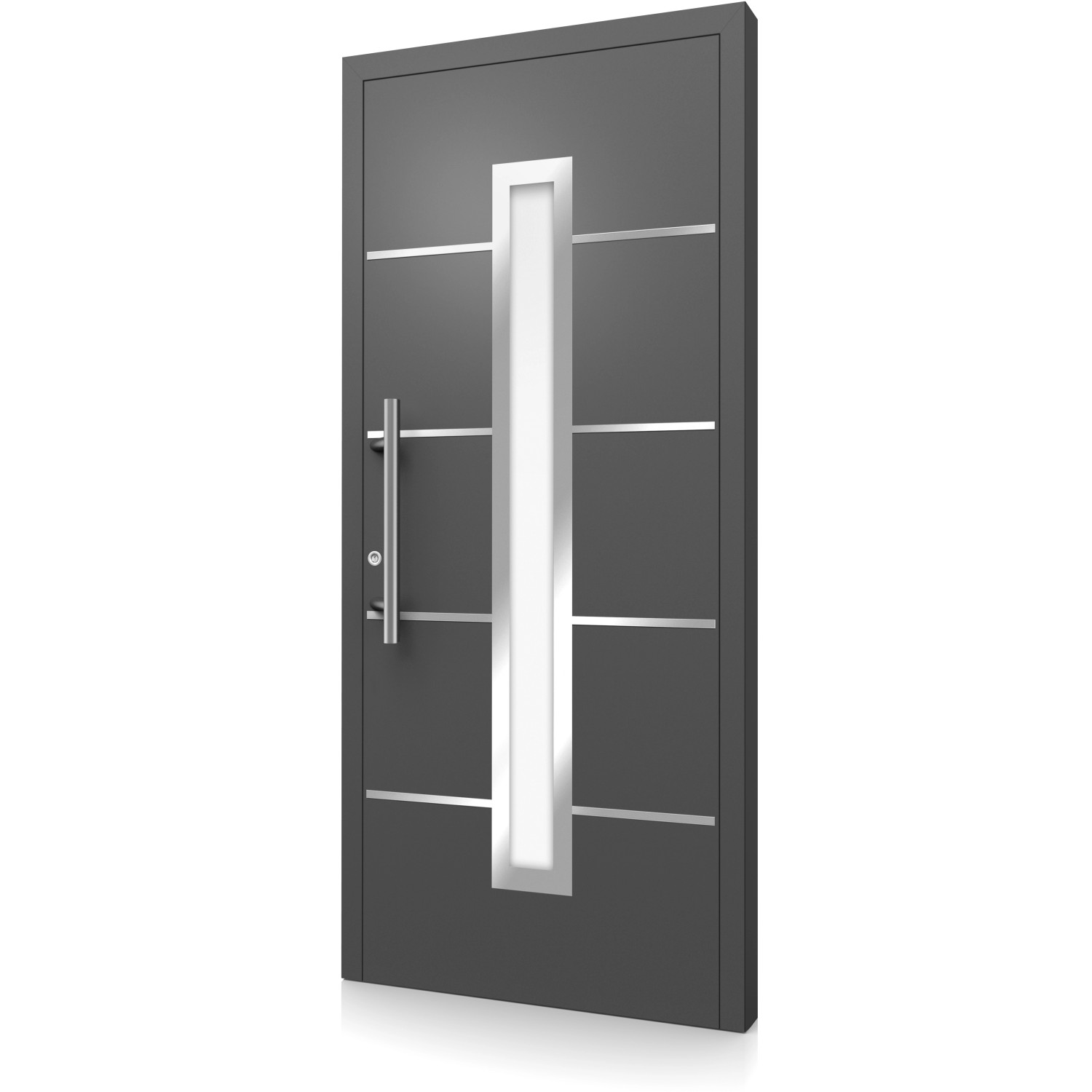 Aluminium-Haustür Moderno M410/P 110 x 210 cm Anthrazit Metallic Anschlag Links von Splendoor Moderno