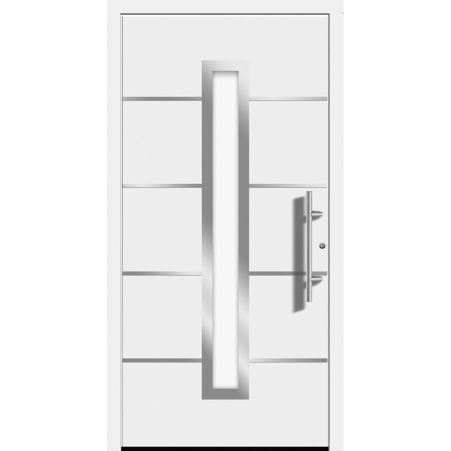 Aluminium-Haustür Moderno M410/P 110 x 210 cm Weiß Anschlag Rechts von Splendoor Moderno