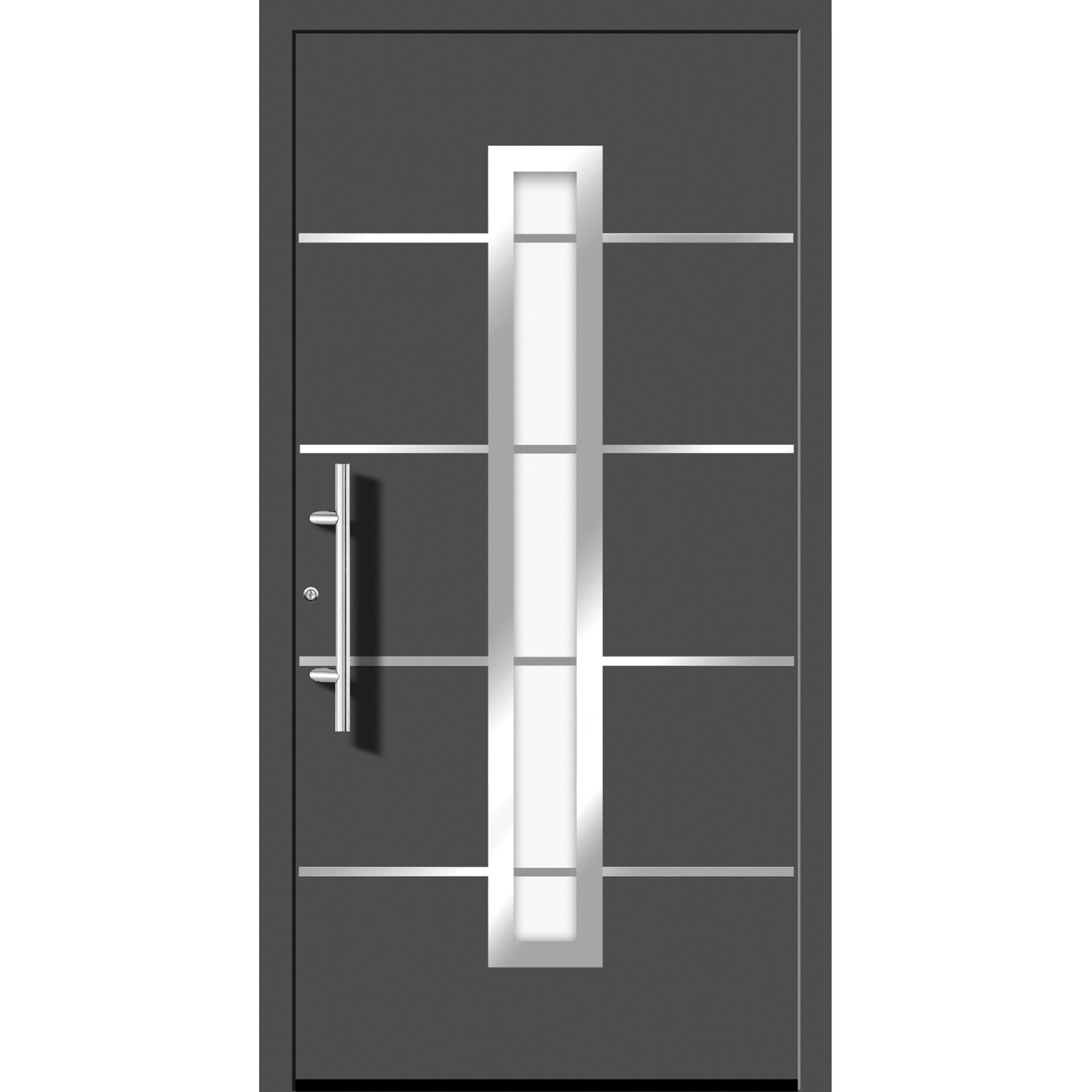 Aluminium-Haustür Moderno M420/P 110 x 210 cm Anthrazit Metallic Anschlag Links von Splendoor Moderno