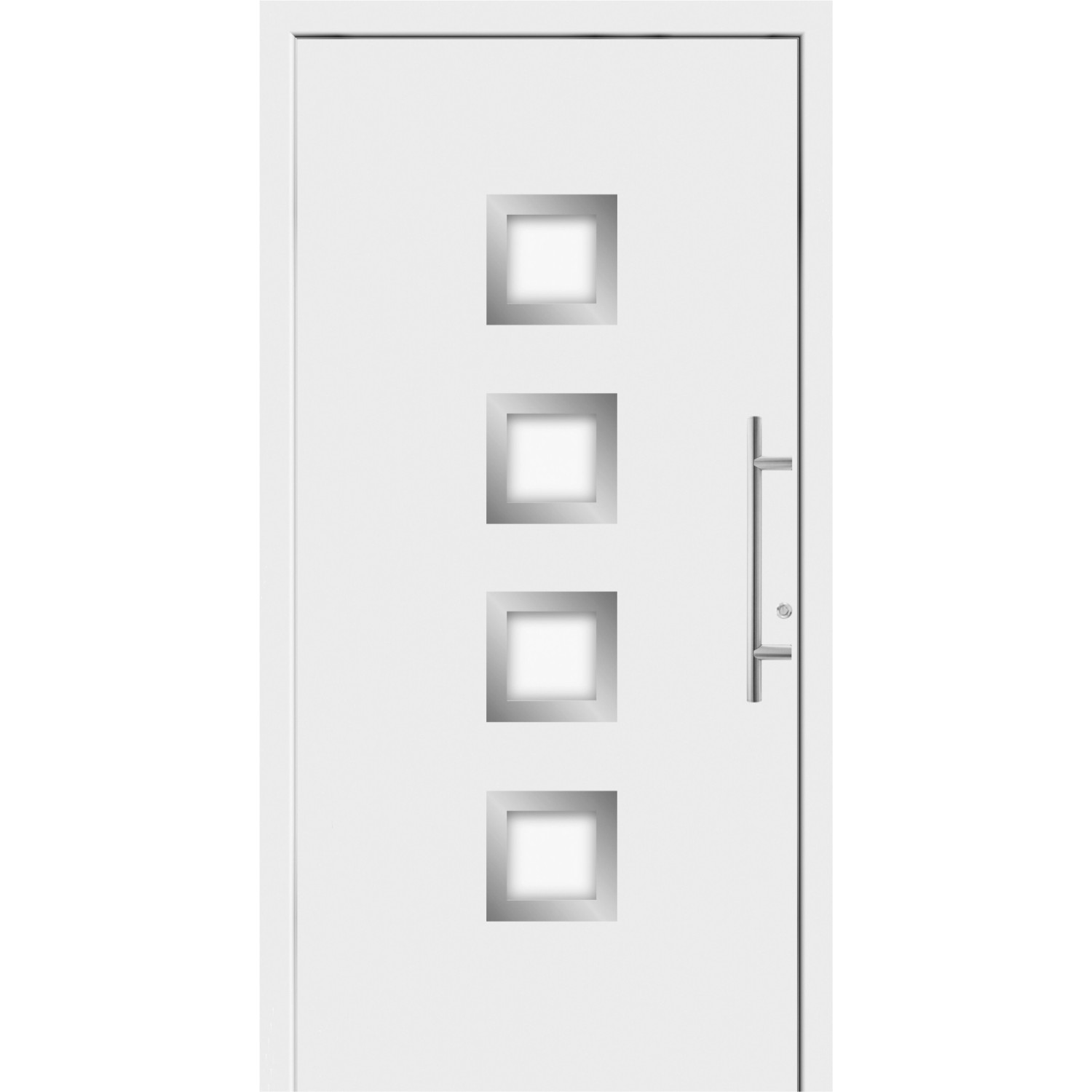 Aluminium-Haustür Moderno M430/B 110 x 210 cm Weiß Anschlag Rechts von Splendoor Moderno