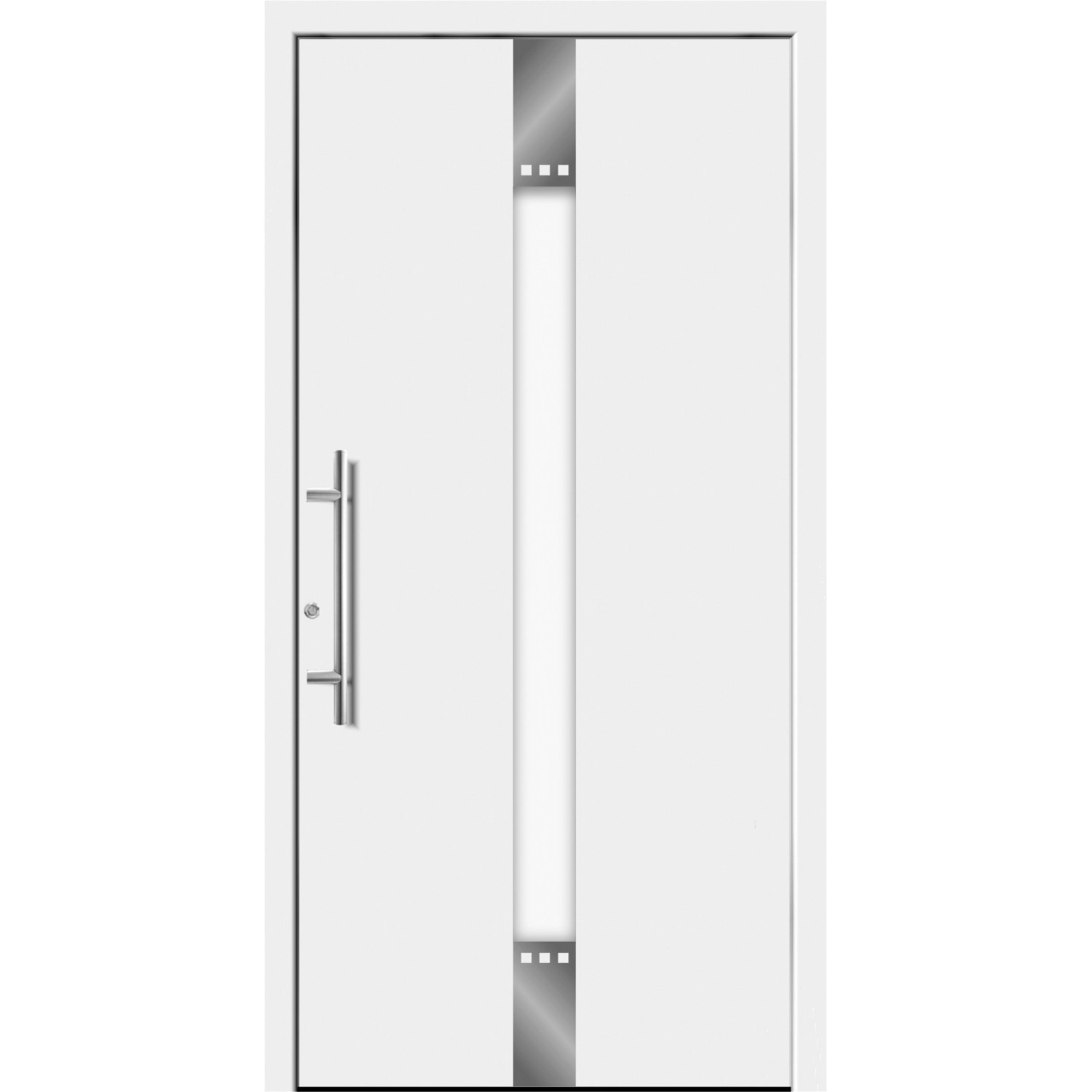 Aluminium-Haustür Moderno M440/B 110 x 210 cm Weiß Anschlag Links von Splendoor Moderno