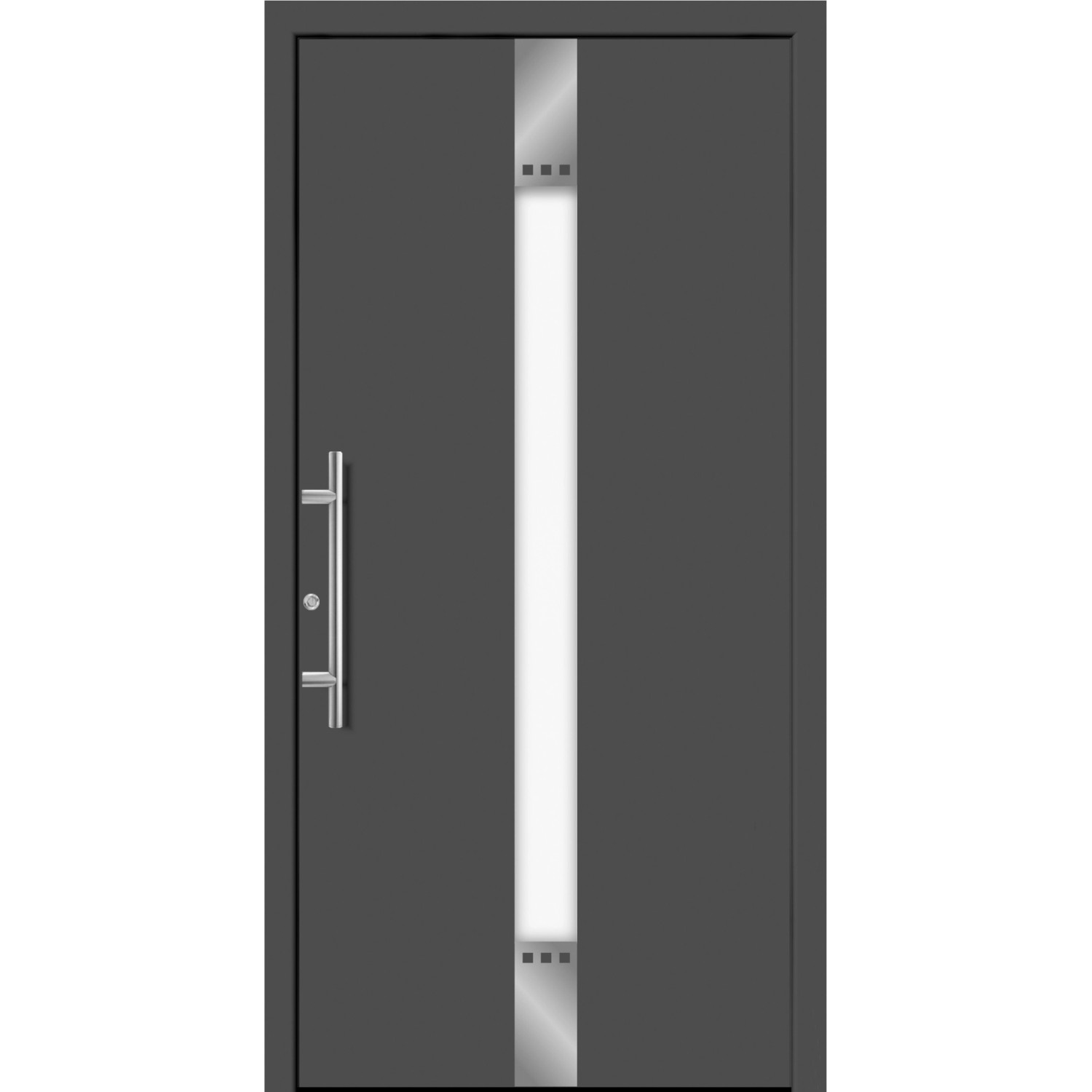 Aluminium-Haustür Moderno M440/P 110 x 210 cm Anthrazit Metallic Anschlag Links von Splendoor Moderno