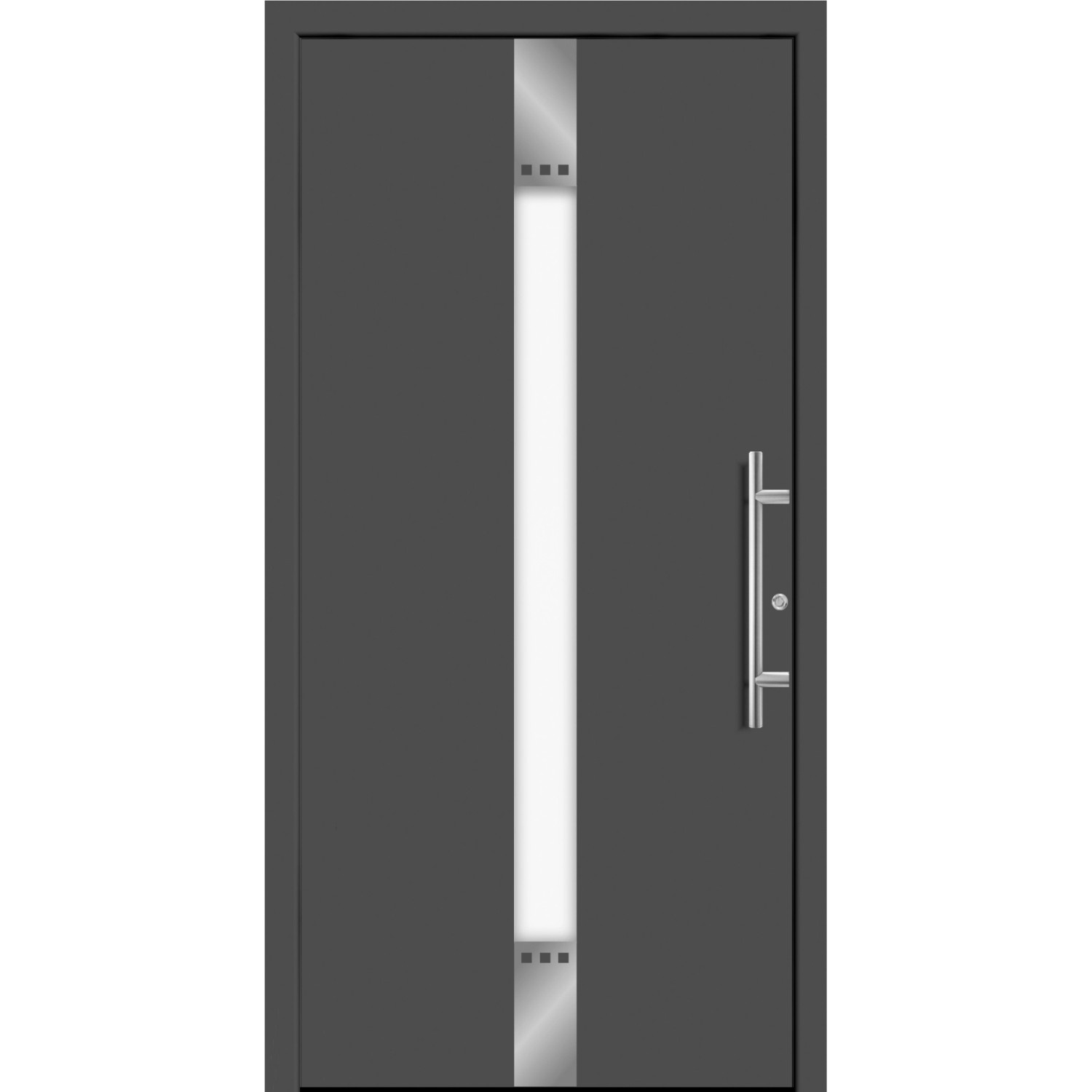 Aluminium-Haustür Moderno M440/P 110 x 210 cm Anthrazit Metallic Anschlag Rechts von Splendoor Moderno