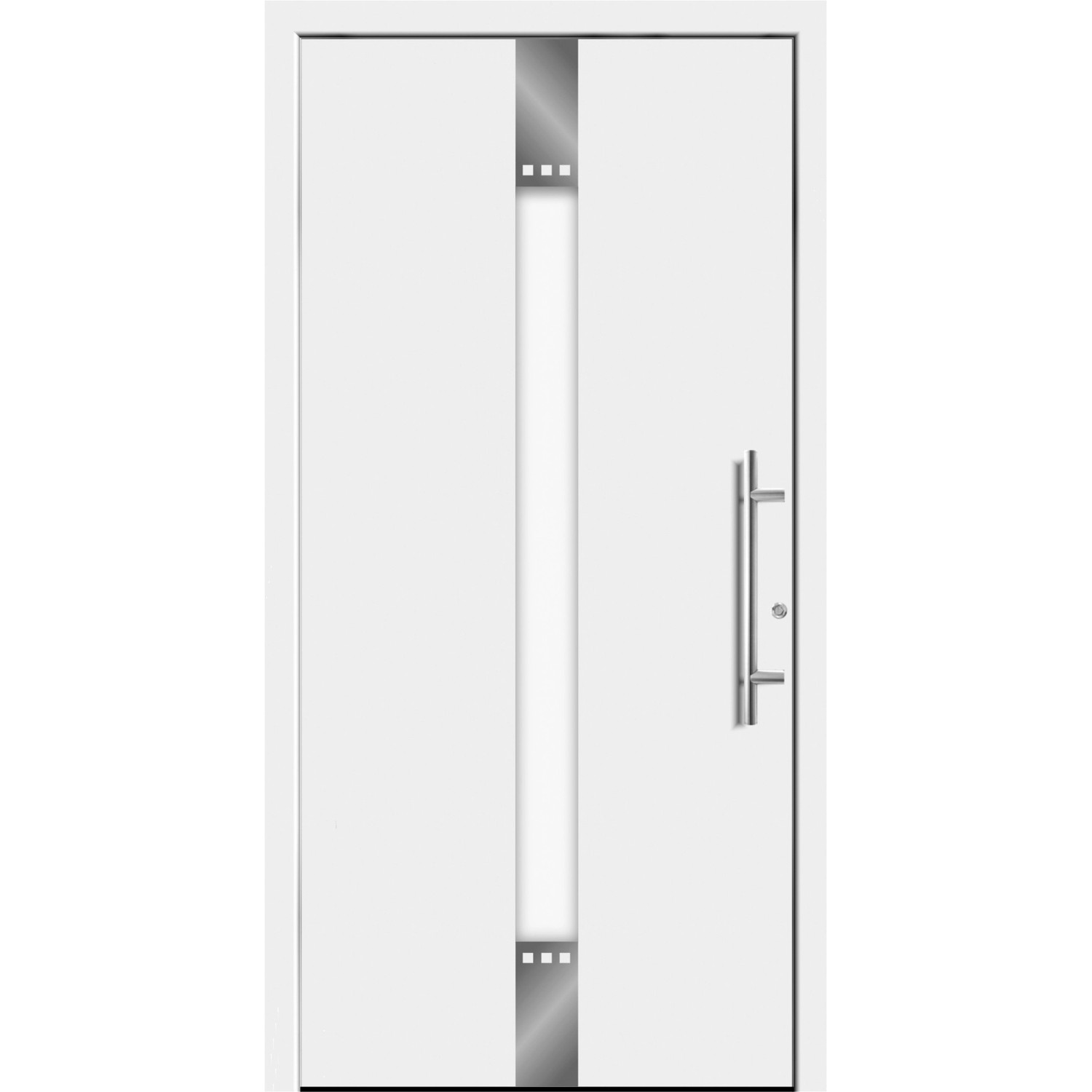 Aluminium-Haustür Moderno M440/P 110 x 210 cm Weiß Anschlag Rechts von Splendoor Moderno