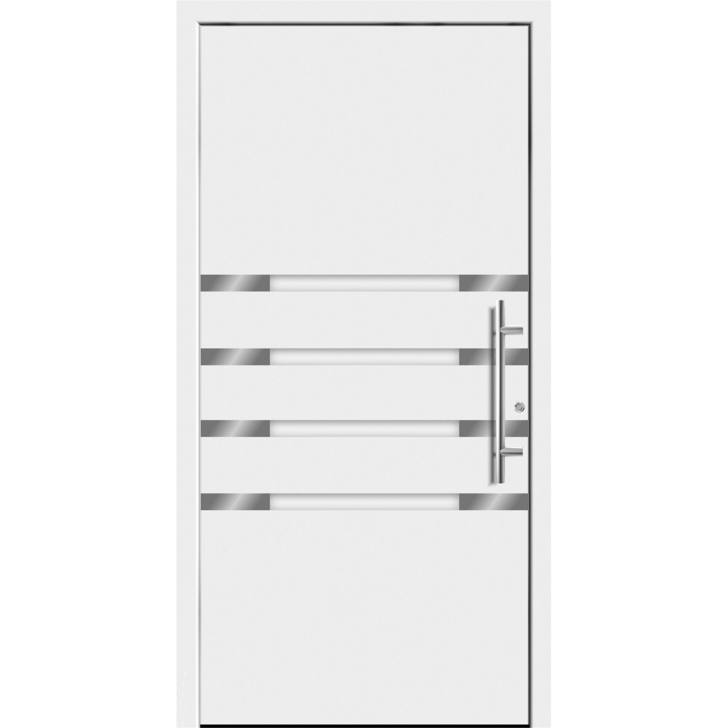 Aluminium-Haustür Moderno M450/B 110 x 210 cm Weiß Anschlag Rechts von Splendoor Moderno