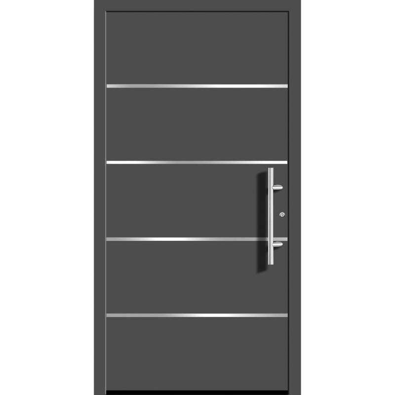 Aluminium-Haustür Moderno M460/P 110 x 210 cm Anthrazit Metallic Anschlag Rechts von Splendoor Moderno