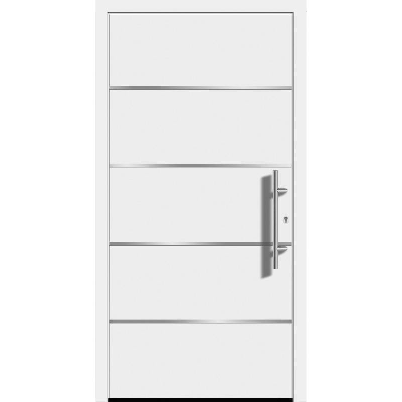 Aluminium-Haustür Moderno M460/P 110 x 210 cm Weiß Anschlag Rechts von Splendoor Moderno