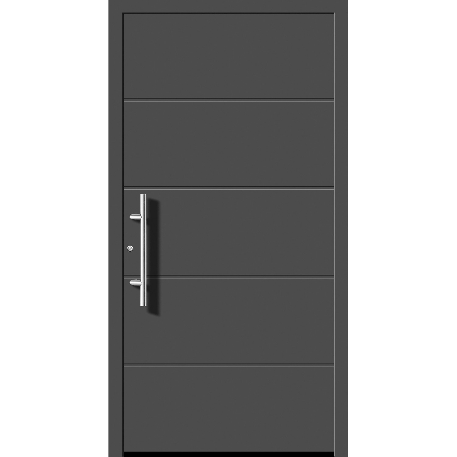 Aluminium-Haustür Moderno M470/B 110 x 210 cm Anthrazit Metallic Anschlag Links von Splendoor Moderno