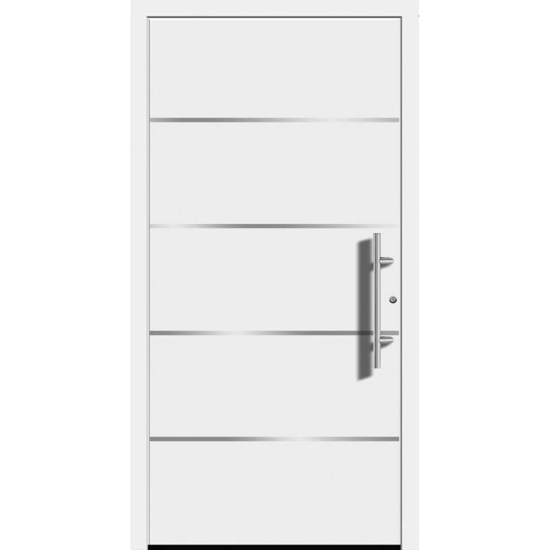 Aluminium-Haustür Moderno M480/B 110 x 210 cm Weiß Anschlag Rechts von Splendoor Moderno