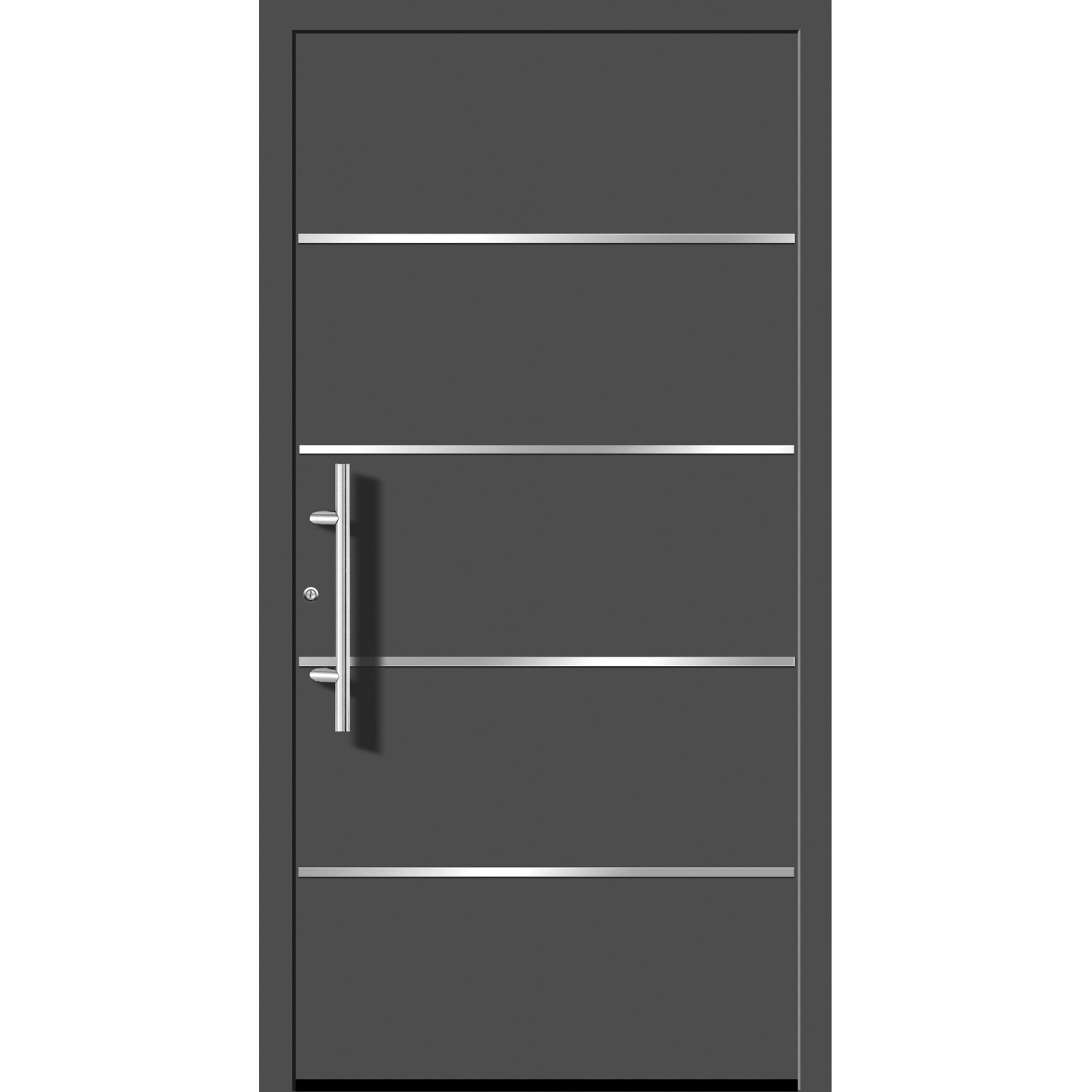 Aluminium-Haustür Moderno M480/P 110 x 210 cm Anthrazit Metallic Anschlag Links von Splendoor Moderno