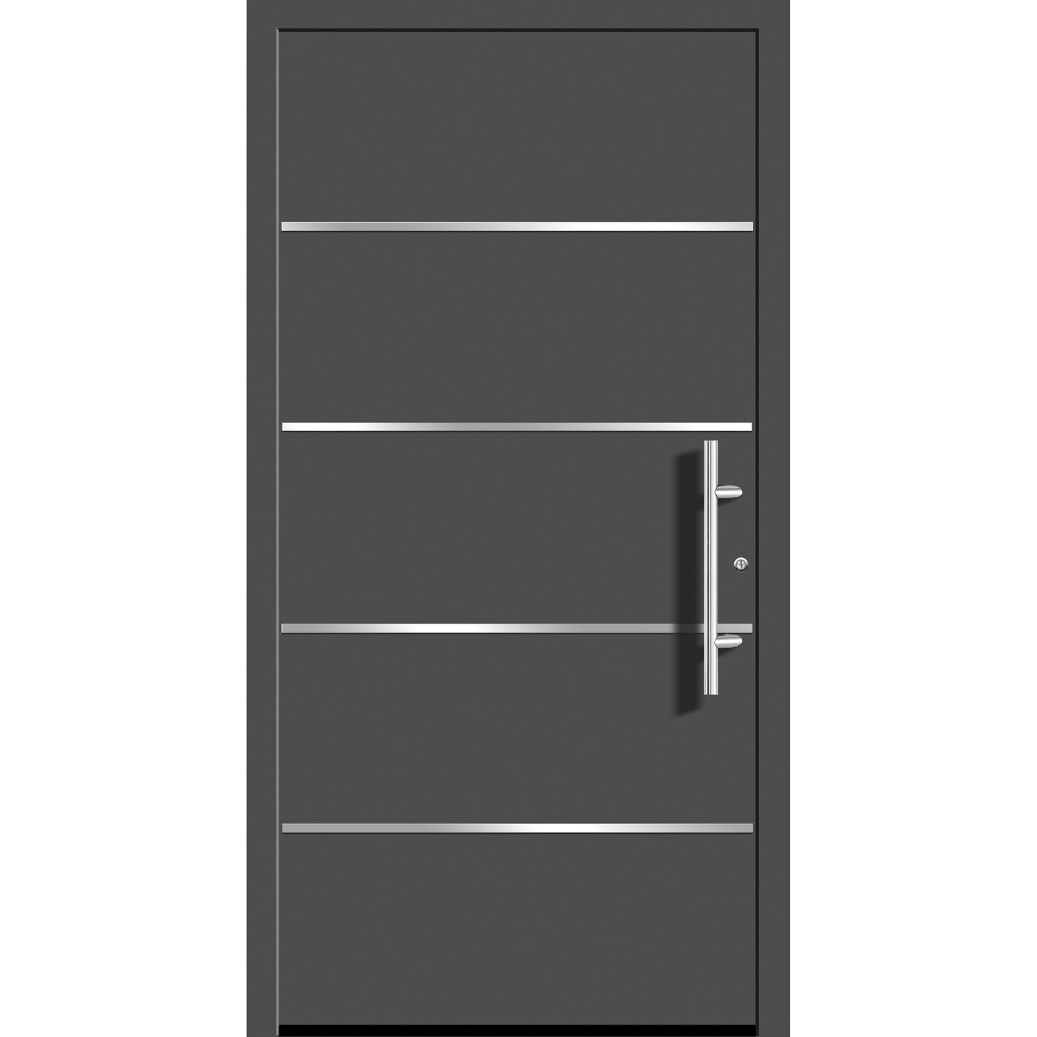 Aluminium-Haustür Moderno M480/P 110 x 210 cm Anthrazit Metallic Anschlag Rechts von Splendoor Moderno