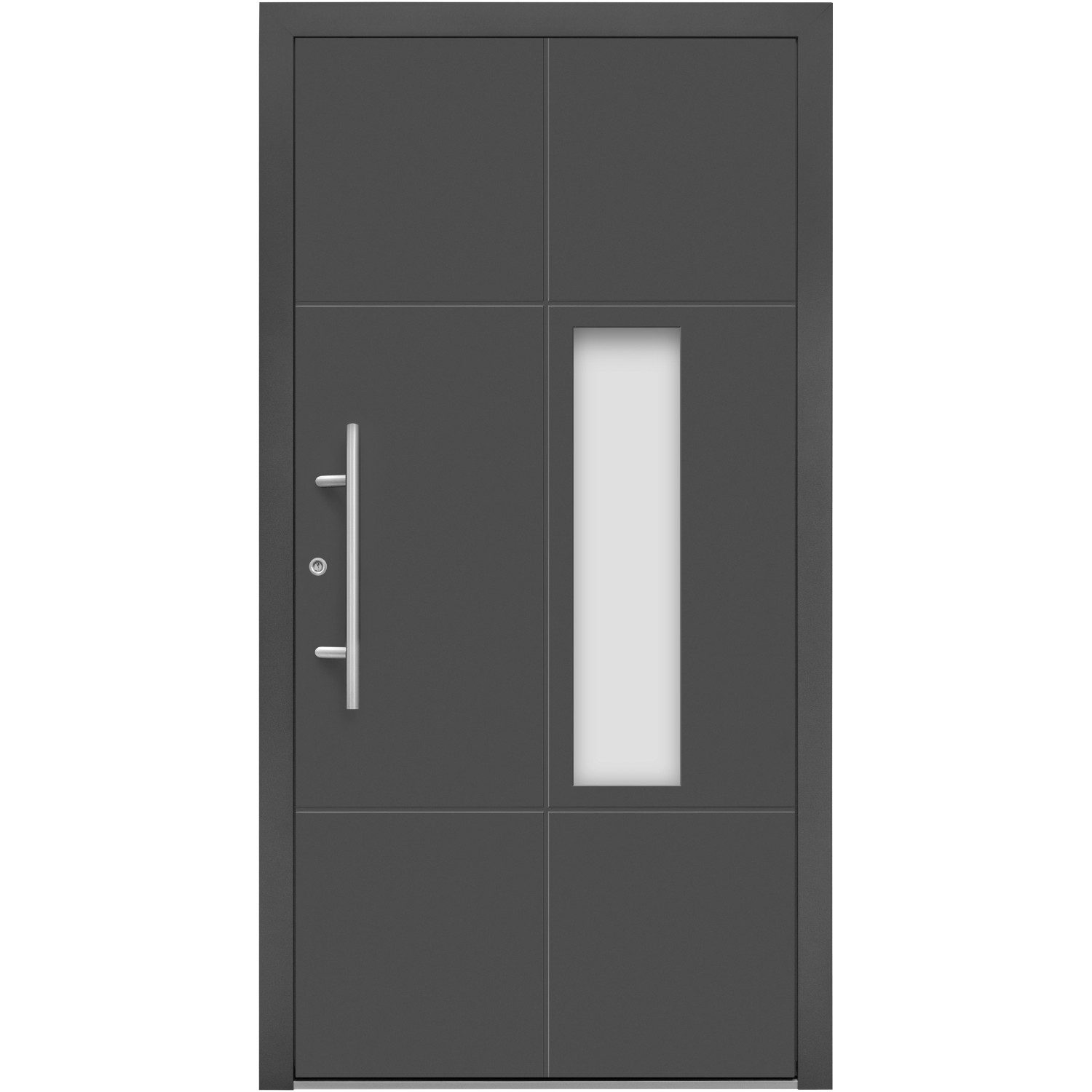 Aluminium-Haustür Moderno M490/B 110 cm x 210 cm Anthrazit Metallic Anschlag L von Splendoor Moderno