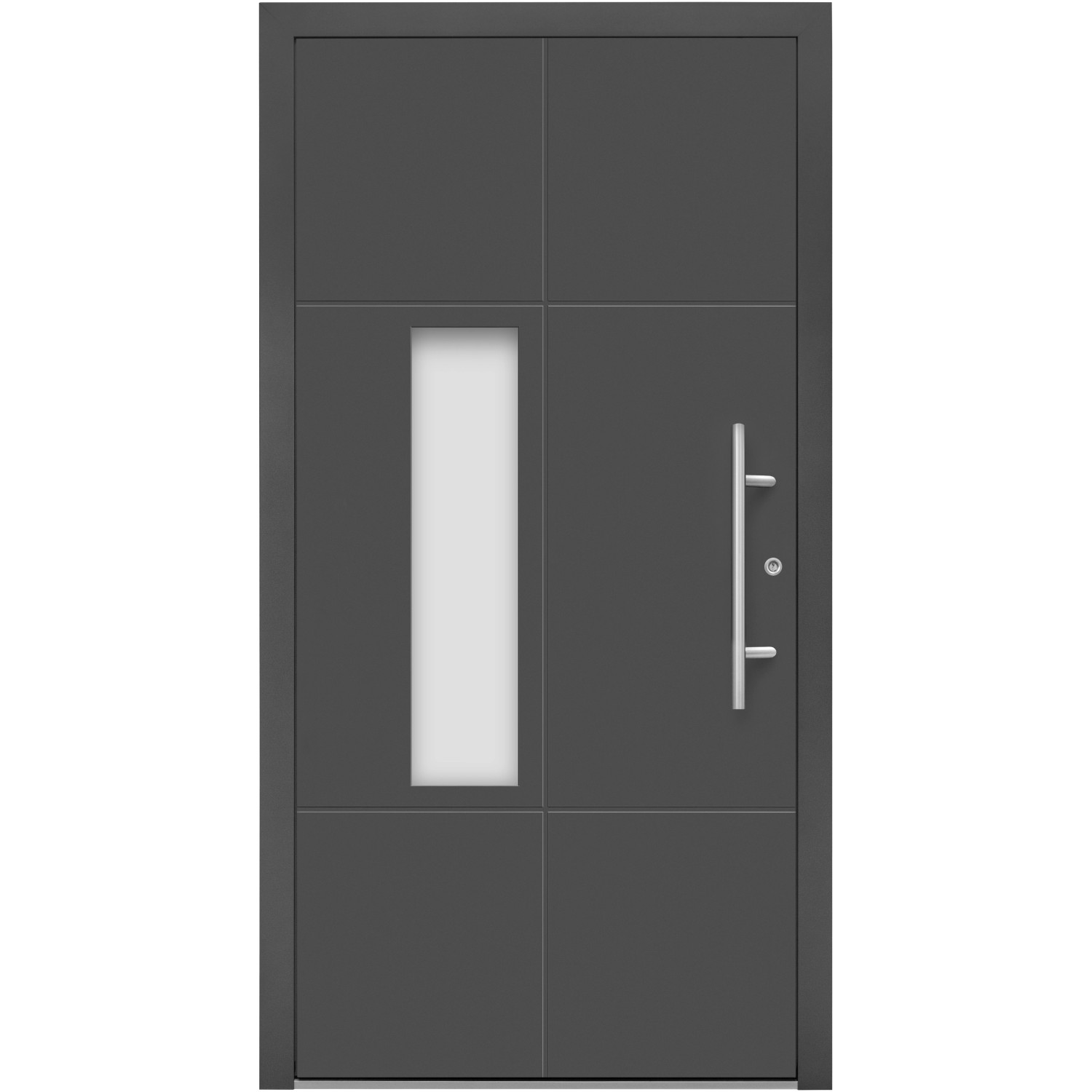 Aluminium-Haustür Moderno M490/B 110 cm x 210 cm Anthrazit Metallic Anschlag R von Splendoor Moderno