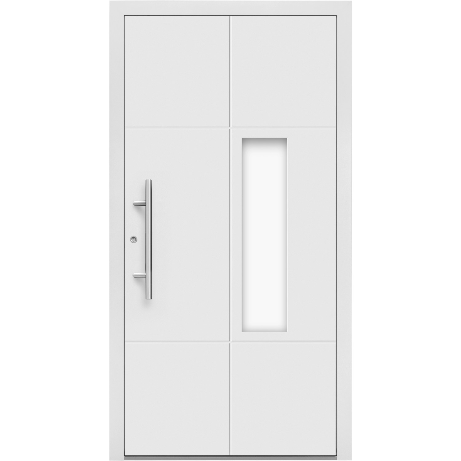 Aluminium-Haustür Moderno M490/B 110 cm x 210 cm Weiß Anschlag Links von Splendoor Moderno