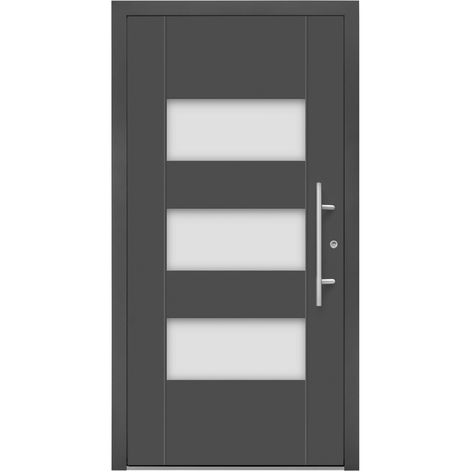 Aluminium-Haustür Moderno M500/B 110 cm x 210 cm Anthrazit Metallic Anschlag R von Splendoor Moderno