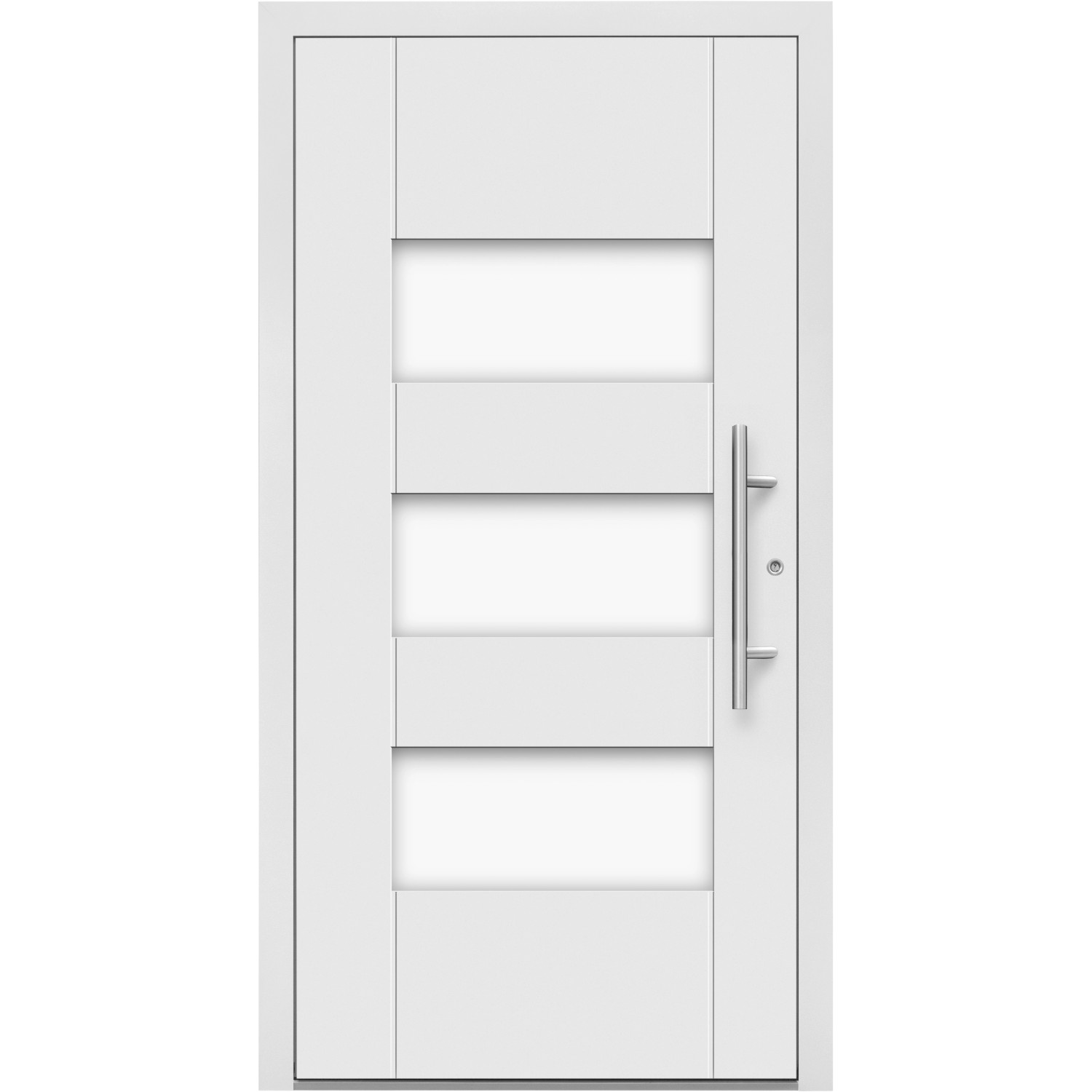 Aluminium-Haustür Moderno M500/P 110 cm x 210 cm Weiß Anschlag Rechts von Splendoor Moderno