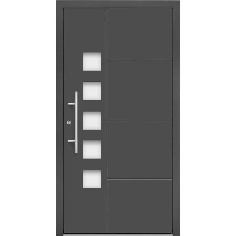 Aluminium-Haustür Moderno M520/B 110 cm x 210 cm Anthrazit Metallic Anschlag L von Splendoor Moderno