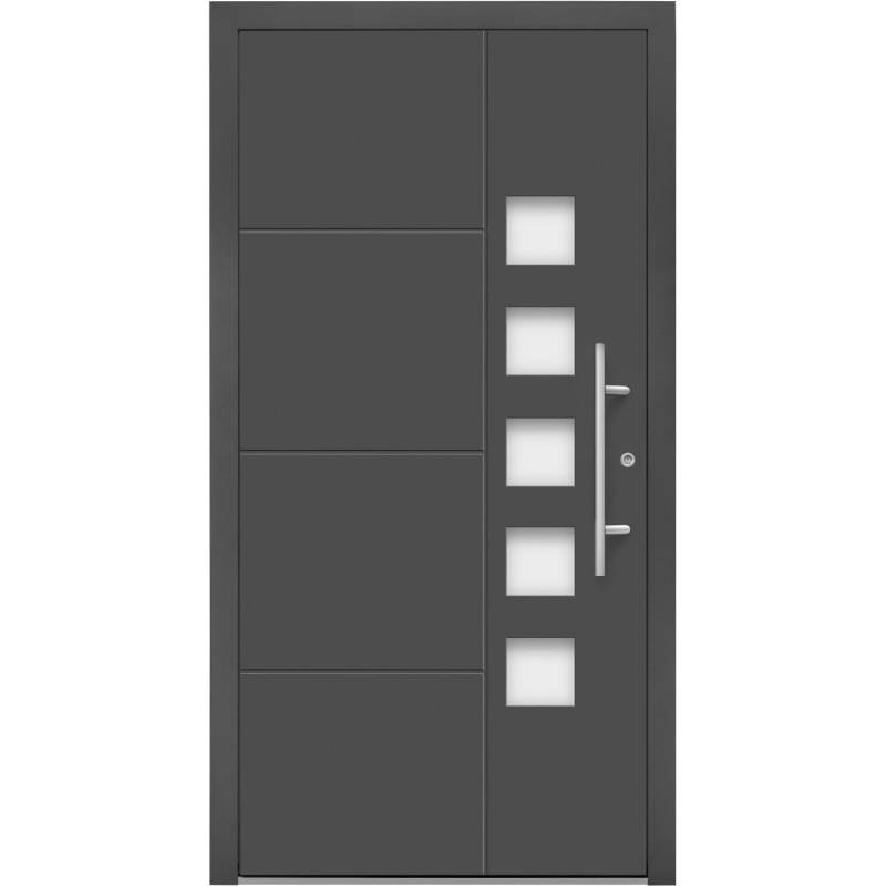 Aluminium-Haustür Moderno M520/B 110 cm x 210 cm Anthrazit Metallic Anschlag R von Splendoor Moderno