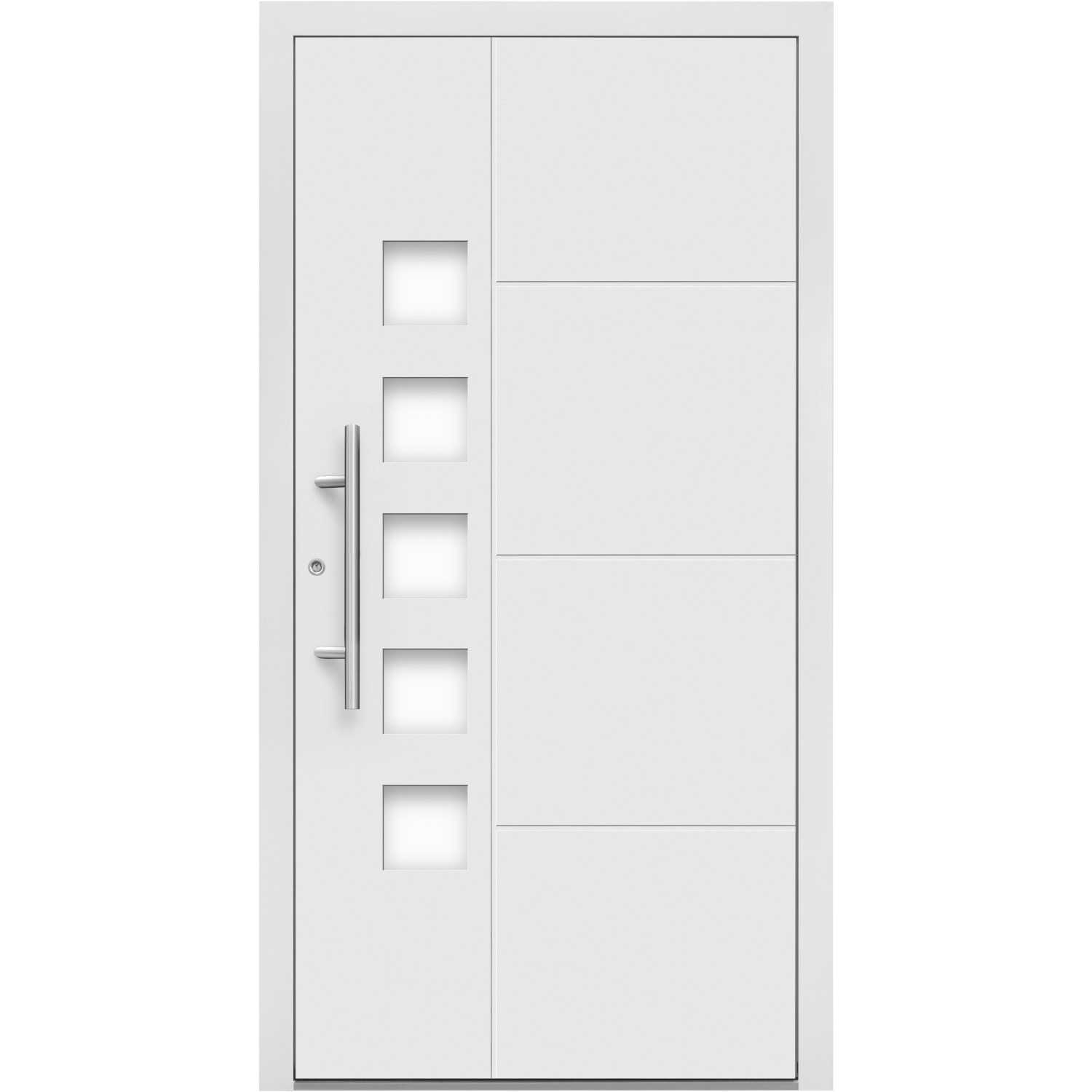 Aluminium-Haustür Moderno M520/P 110 cm x 210 cm Weiß Anschlag Links von Splendoor Moderno