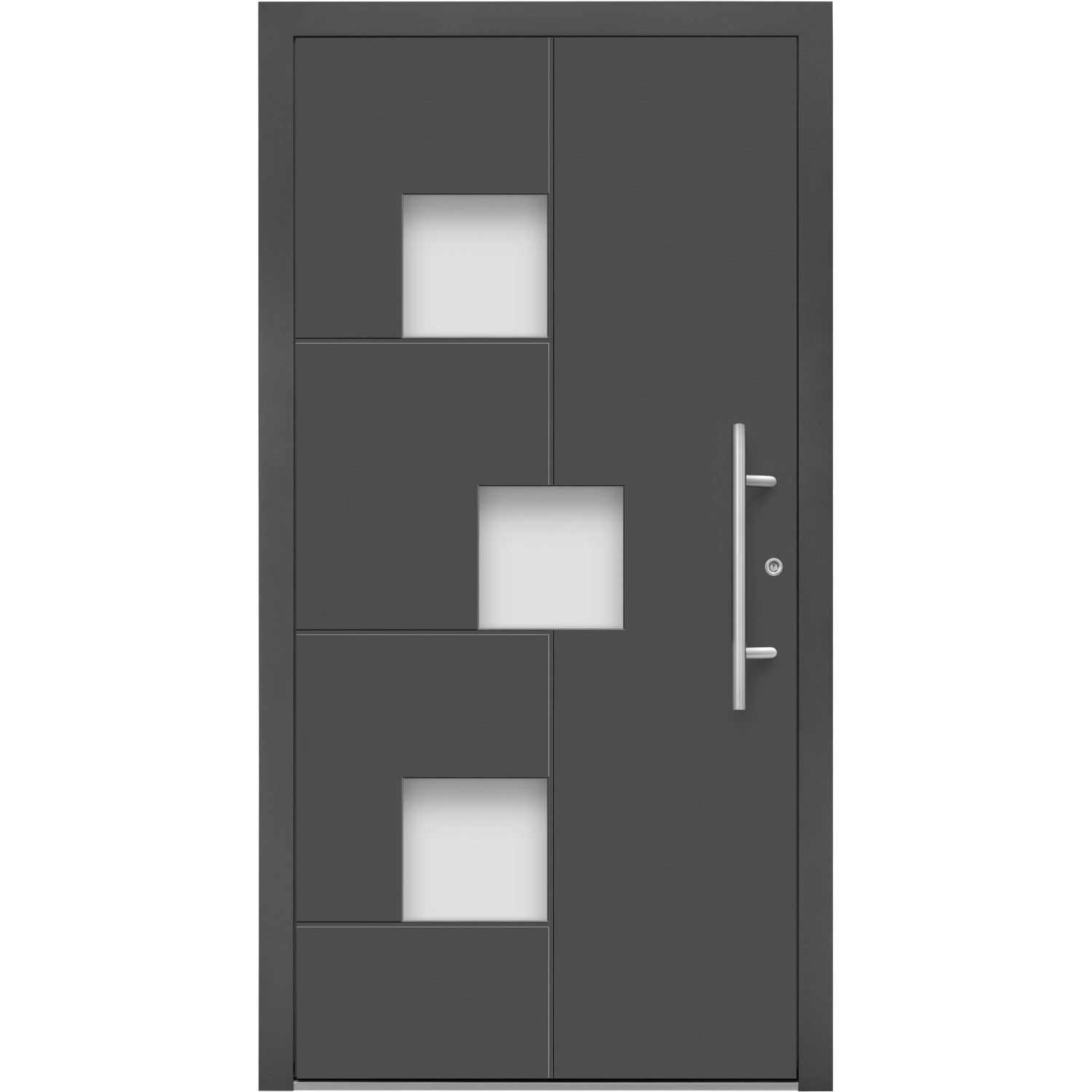 Aluminium-Haustür Moderno M530/B 110 cm x 210 cm Anthrazit Metallic Anschlag R von Splendoor Moderno