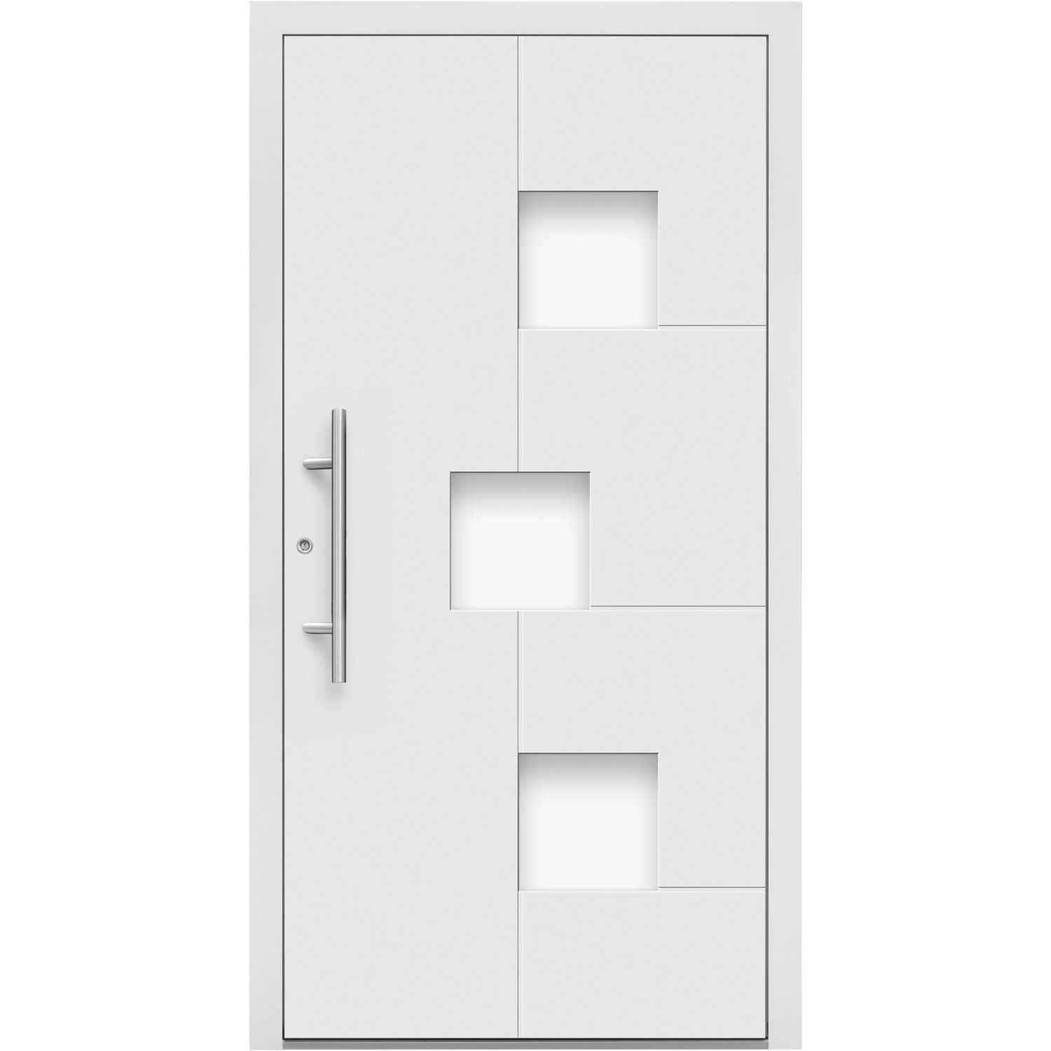 Aluminium-Haustür Moderno M530/B 110 cm x 210 cm Weiß Anschlag Links von Splendoor Moderno