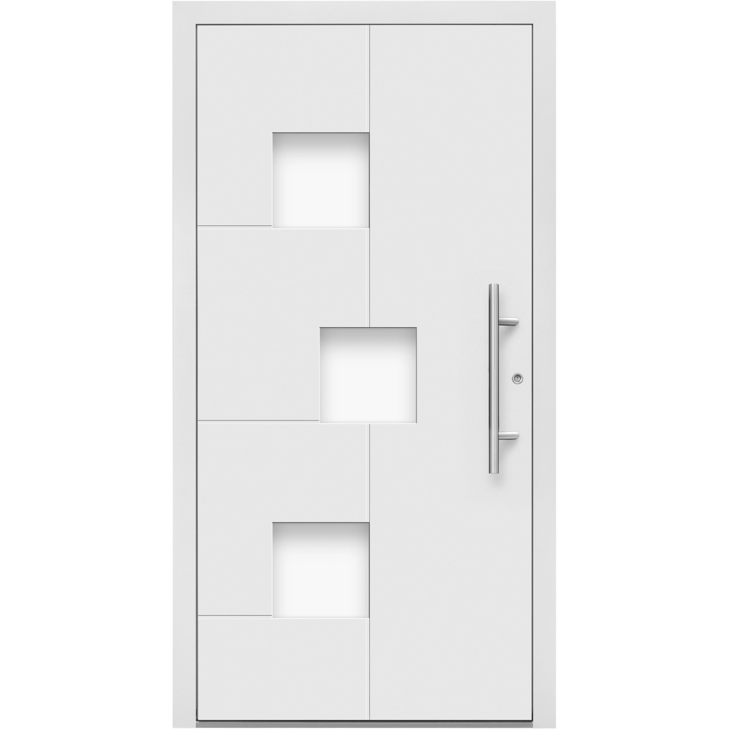 Aluminium-Haustür Moderno M530/P 110 cm x 210 cm Weiß Anschlag Rechts von Splendoor Moderno