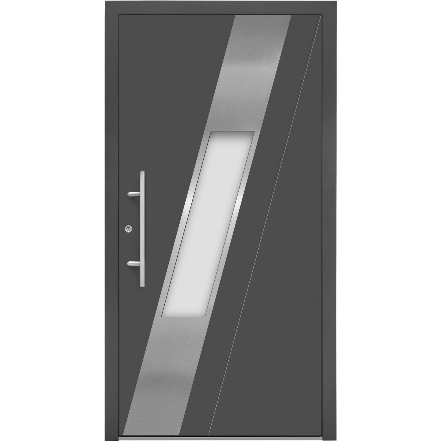 Aluminium-Haustür Moderno M540/B 110 cm x 210 cm Anthrazit Metallic Anschlag L von Splendoor Moderno