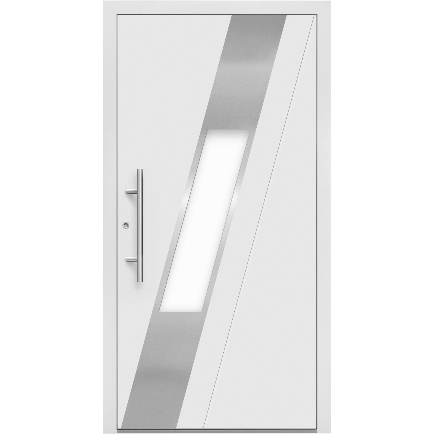 Aluminium-Haustür Moderno M540/P 110 cm x 210 cm Weiß Anschlag Links von Splendoor Moderno