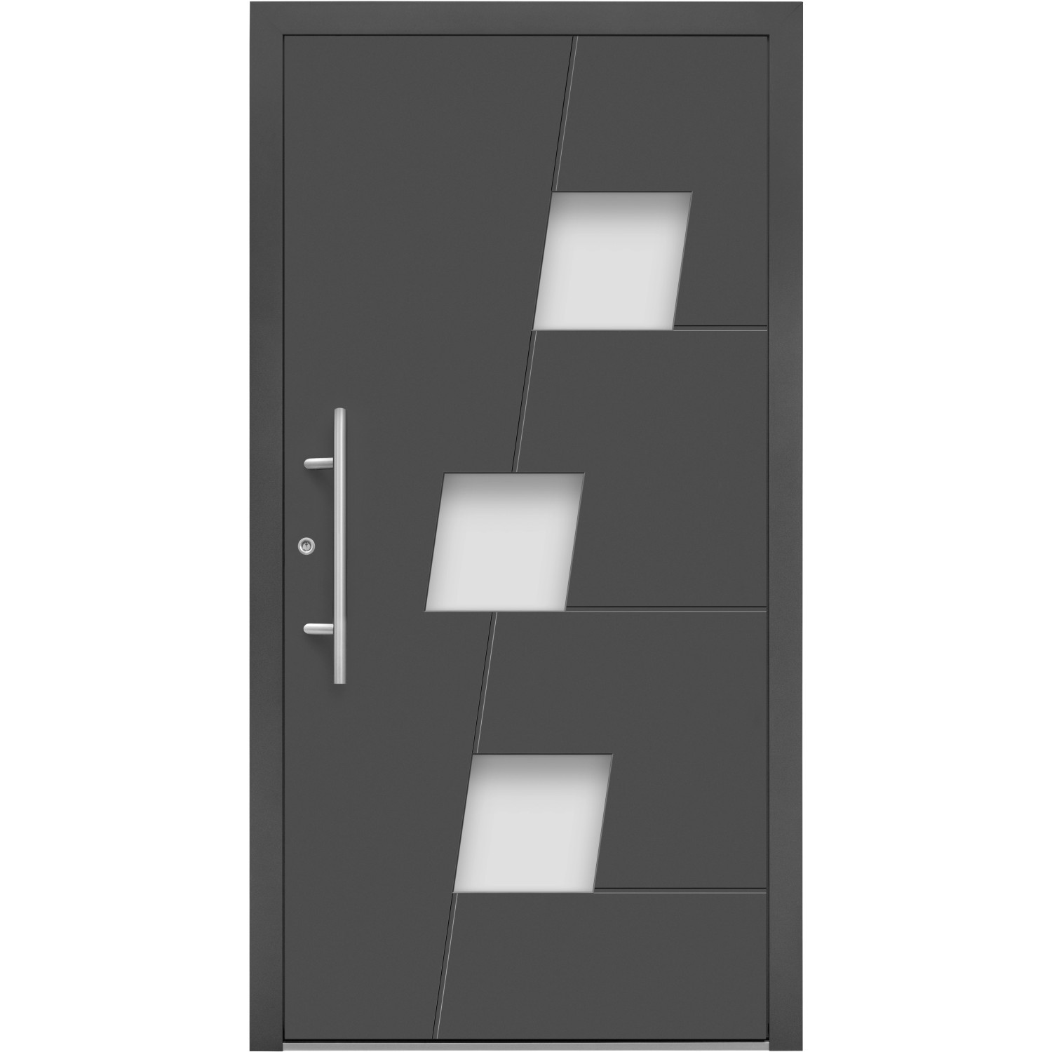 Aluminium-Haustür Moderno M550/B 110 cm x 210 cm Anthrazit Metallic Anschlag L von Splendoor Moderno